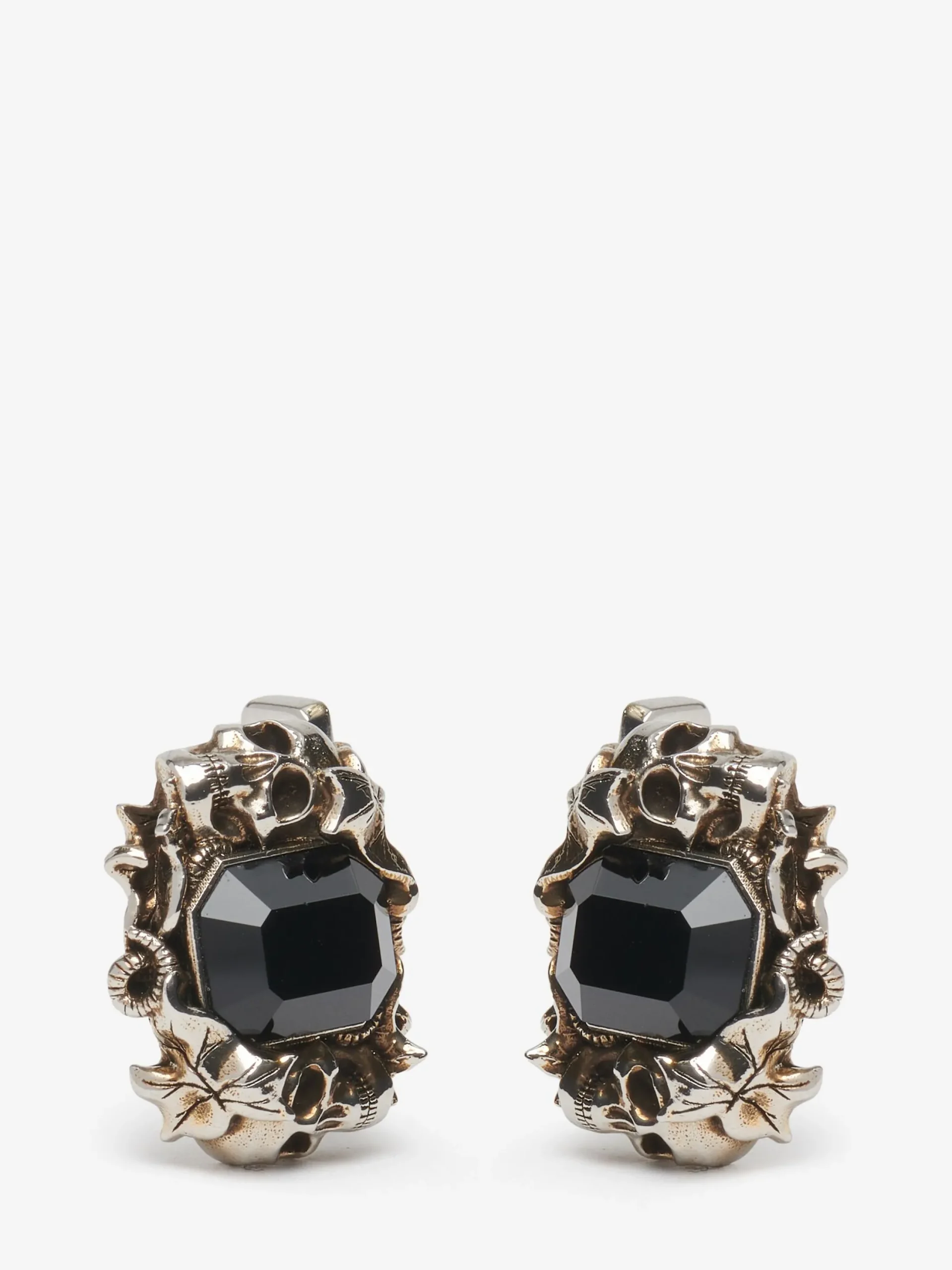 Sale Alexander McQueen Men's Ivy Skull Cufflinks in Antique Silver