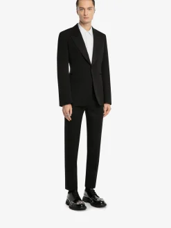 Sale Alexander McQueen Men's Large Lapels Tailored Jacket in Black