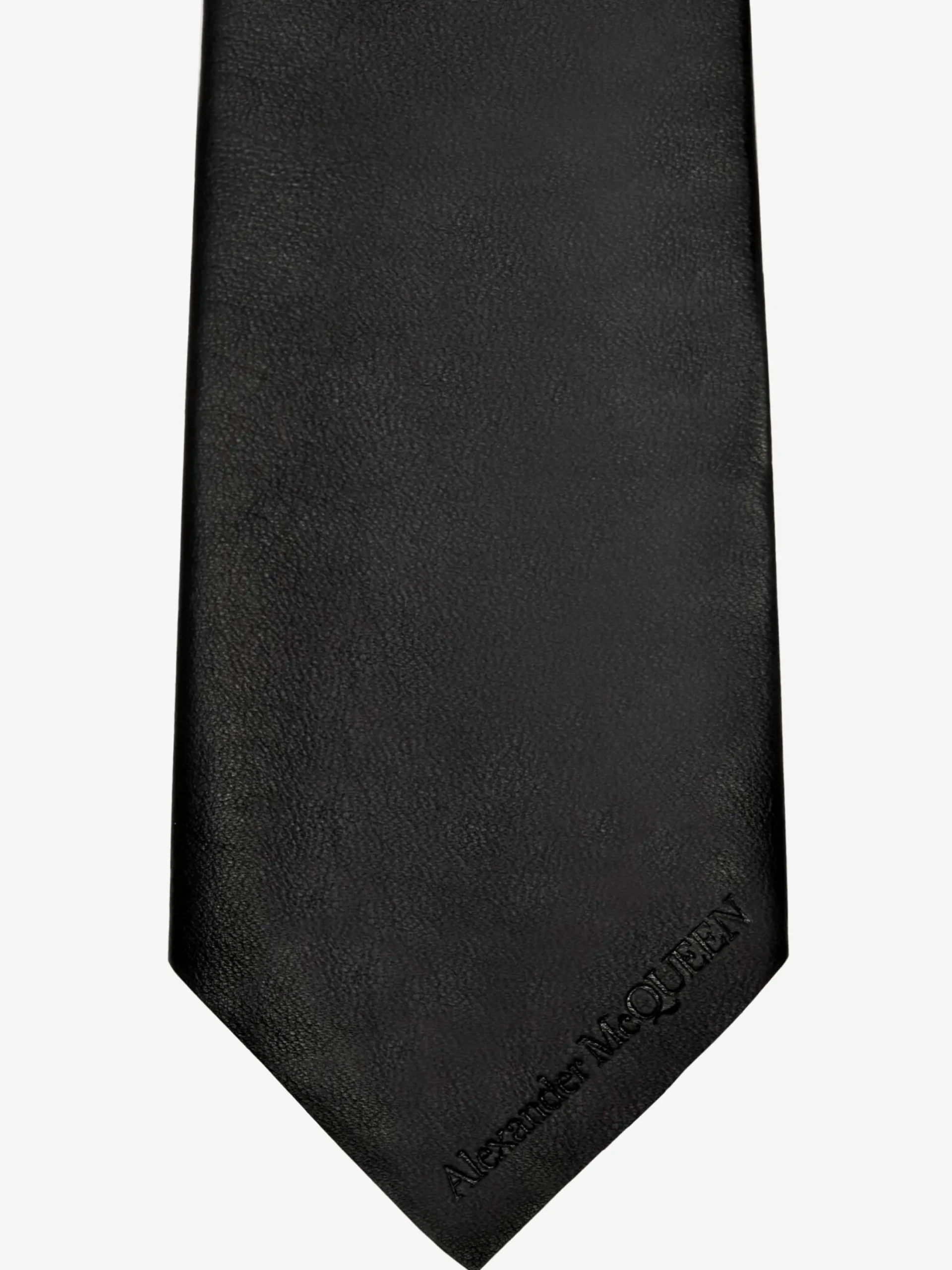 Discount Alexander McQueen Men's Leather Tie in Black