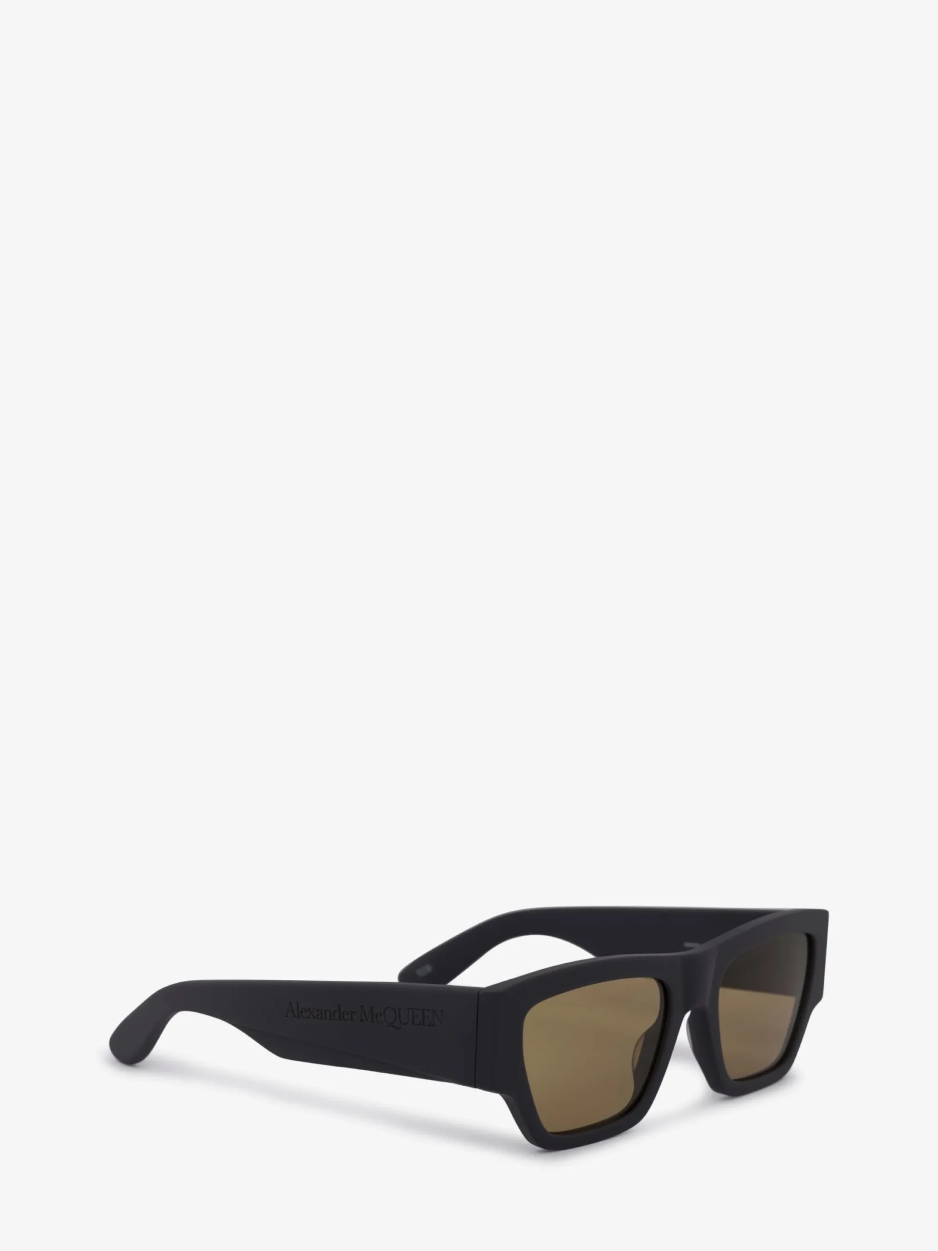 Best Alexander McQueen Men's McQueen Angled Rectangular Sunglasses in Grey/Yellow
