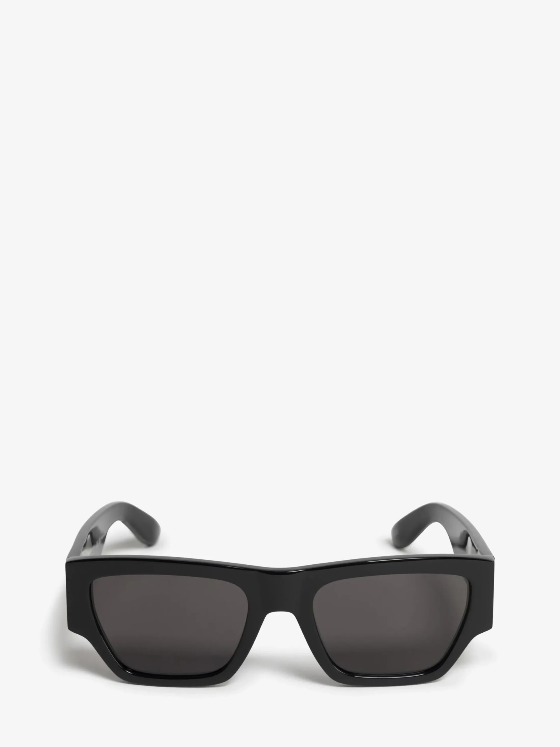Clearance Alexander McQueen Men's McQueen Angled Rectangular Sunglasses in Black/Smoke