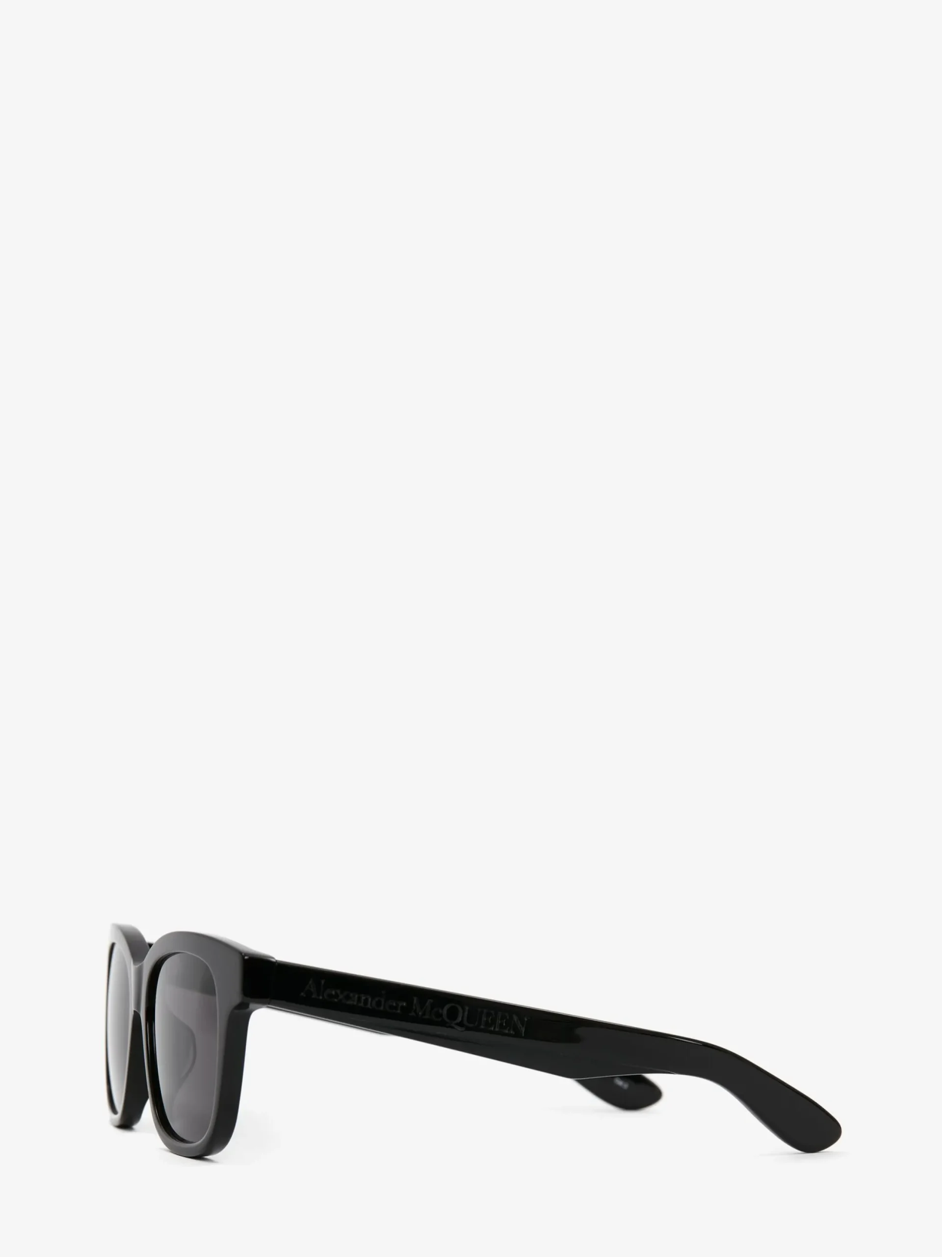 Best Sale Alexander McQueen Men's McQueen Angled Rectangular Sunglasses in Black