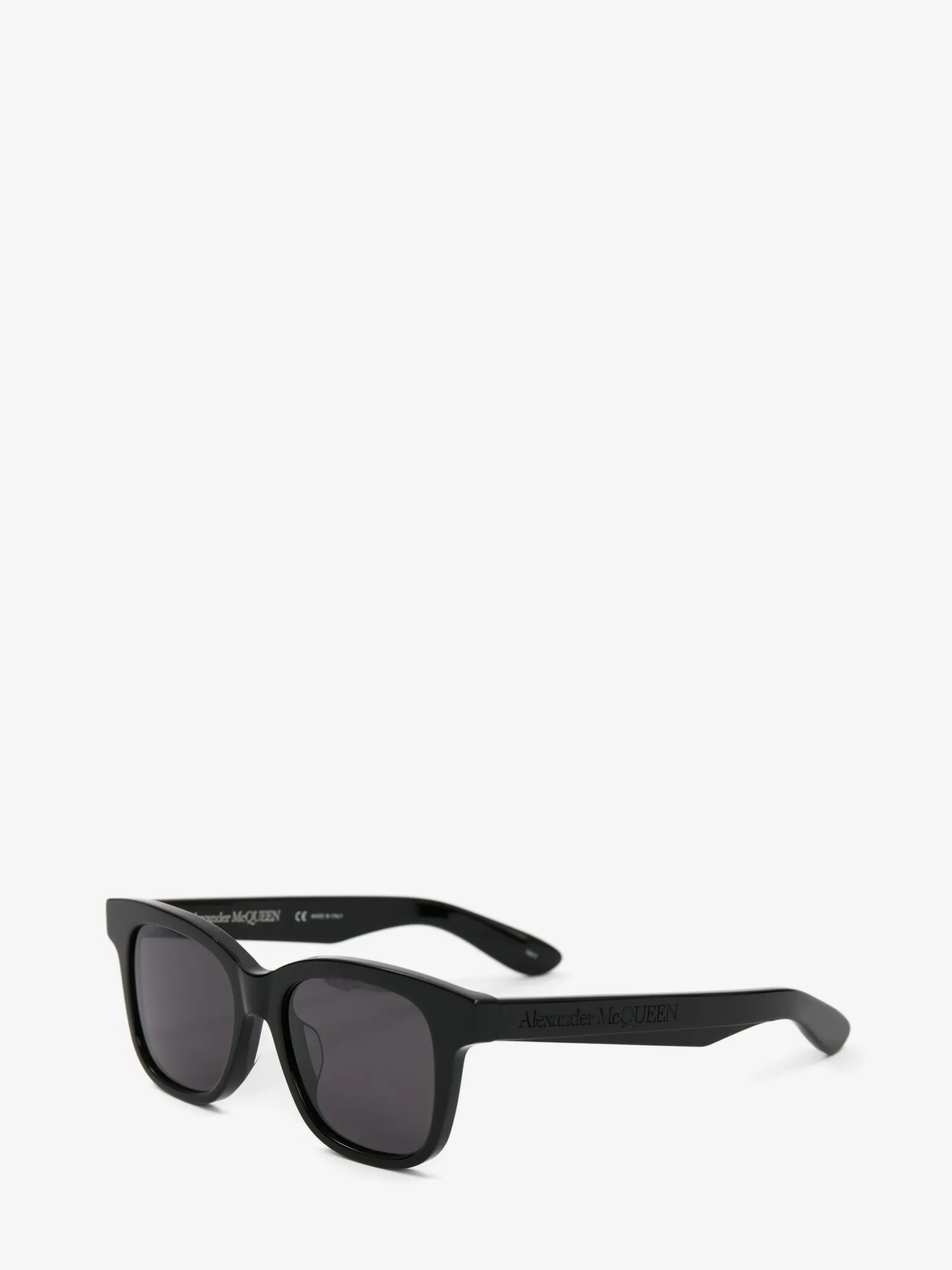 Best Sale Alexander McQueen Men's McQueen Angled Rectangular Sunglasses in Black