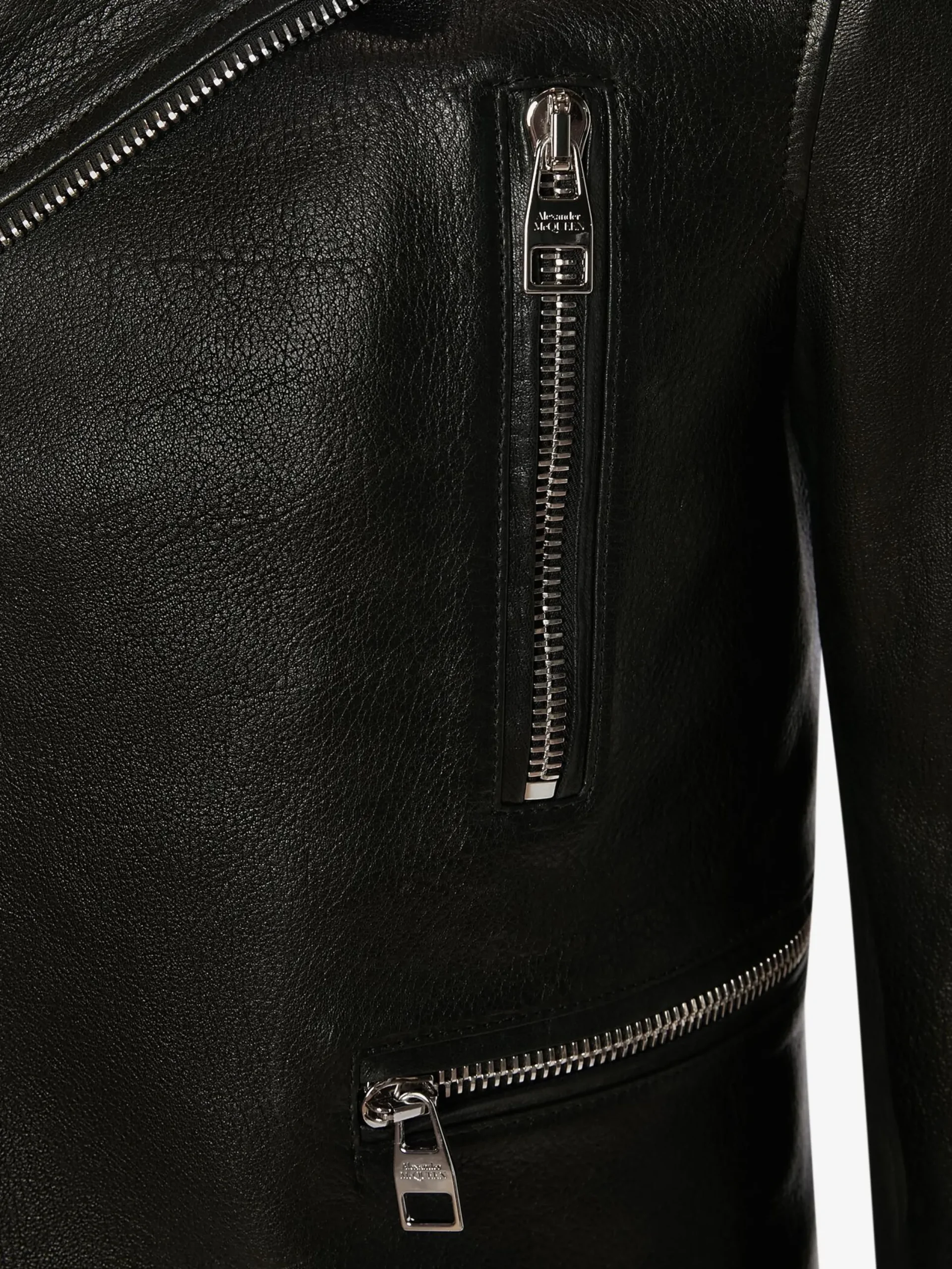 Outlet Alexander McQueen Men's McQueen Classic Leather Biker Jacket in Black