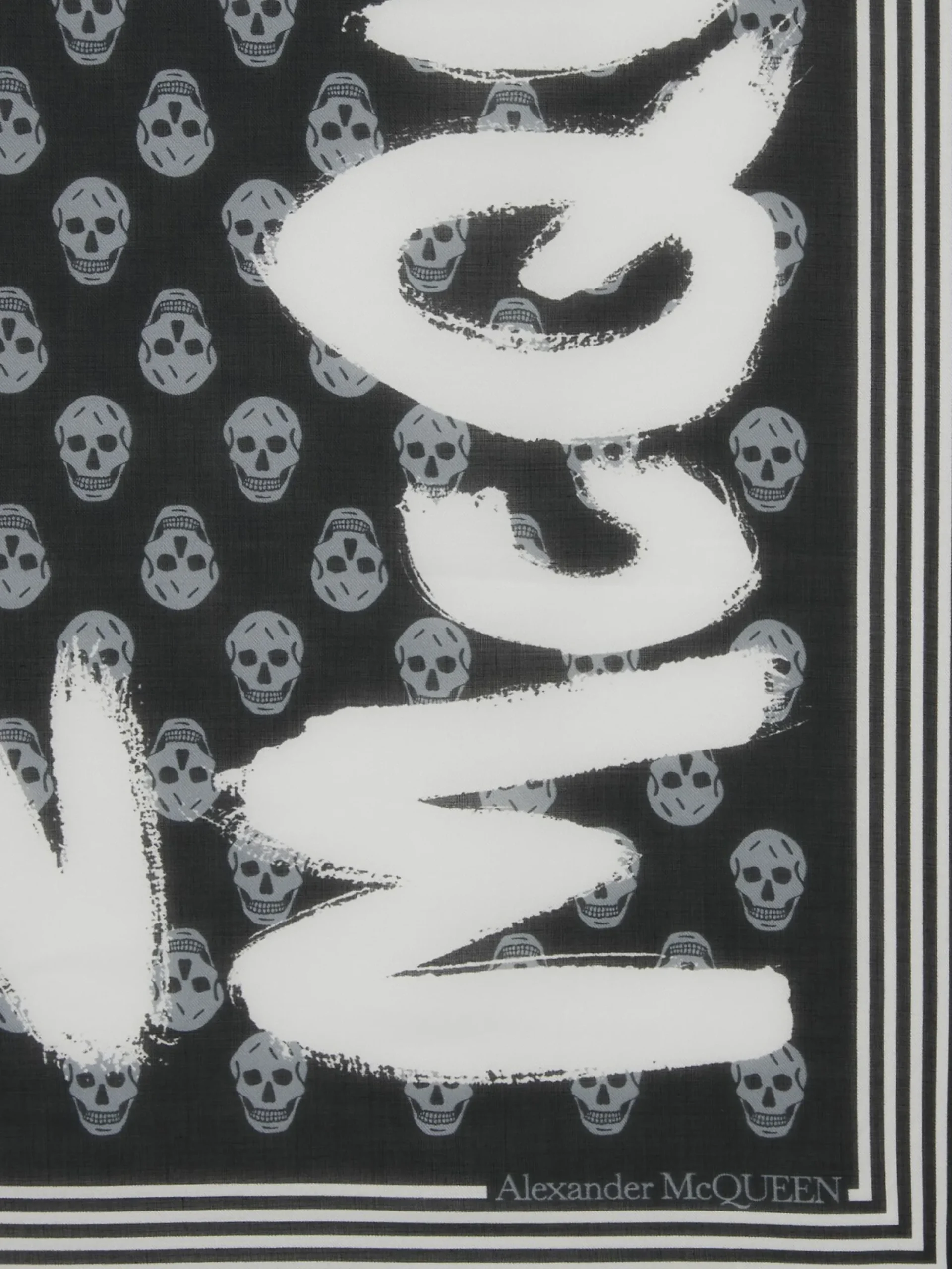 Cheap Alexander McQueen Men's McQueen Graffiti Biker Scarf in Black/Ivory