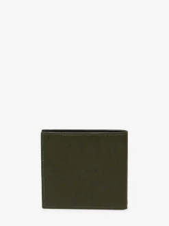 Clearance Alexander McQueen Men's McQueen Graffiti Billfold Wallet in Khaki