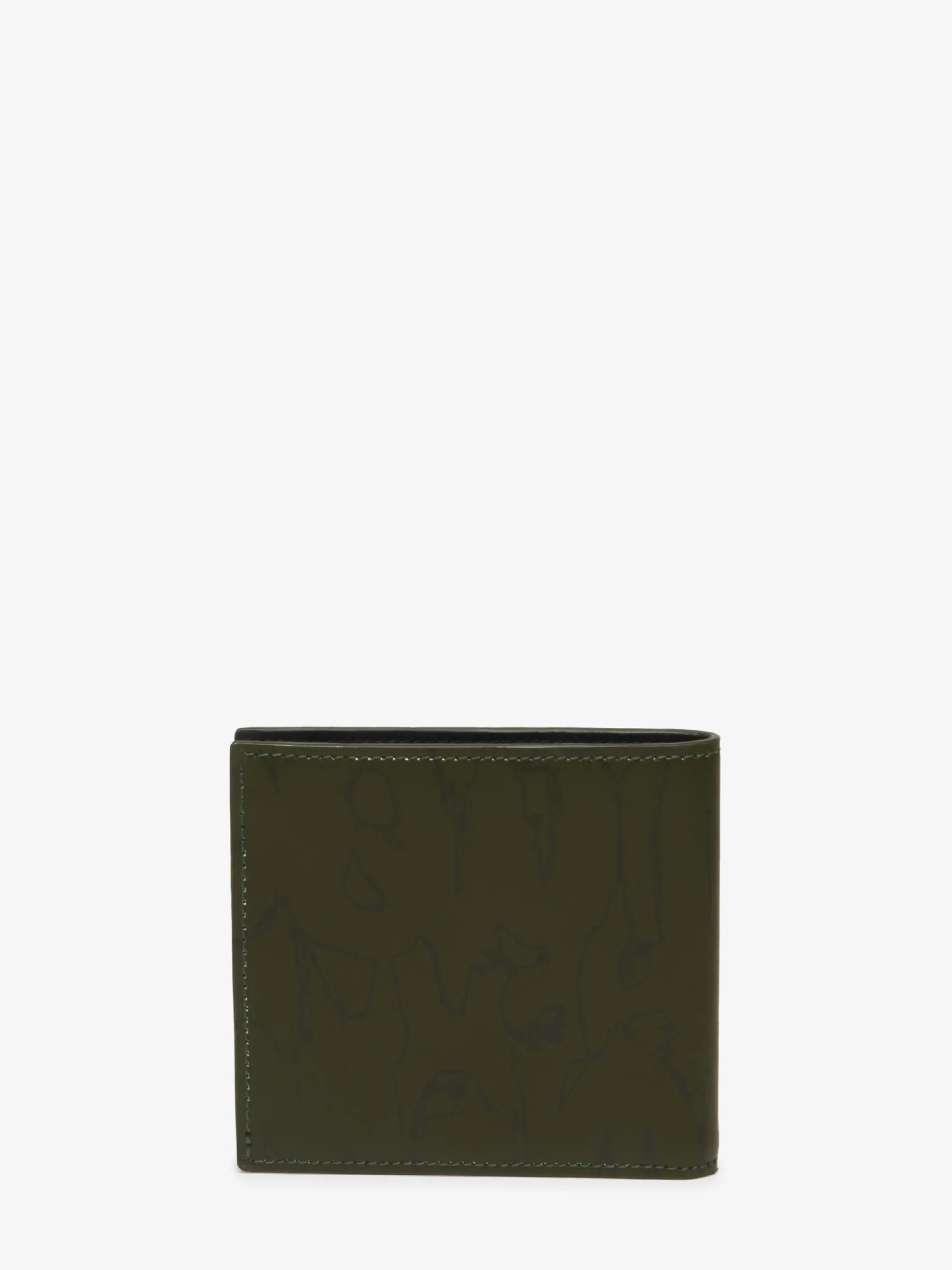 Clearance Alexander McQueen Men's McQueen Graffiti Billfold Wallet in Khaki