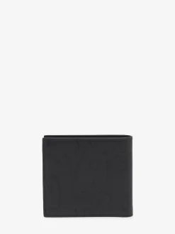 Discount Alexander McQueen Men's McQueen Graffiti Billfold Wallet in Black