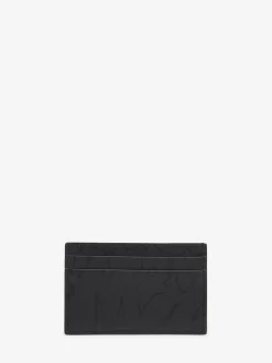 Store Alexander McQueen Men's McQueen Graffiti Card Holder in Black