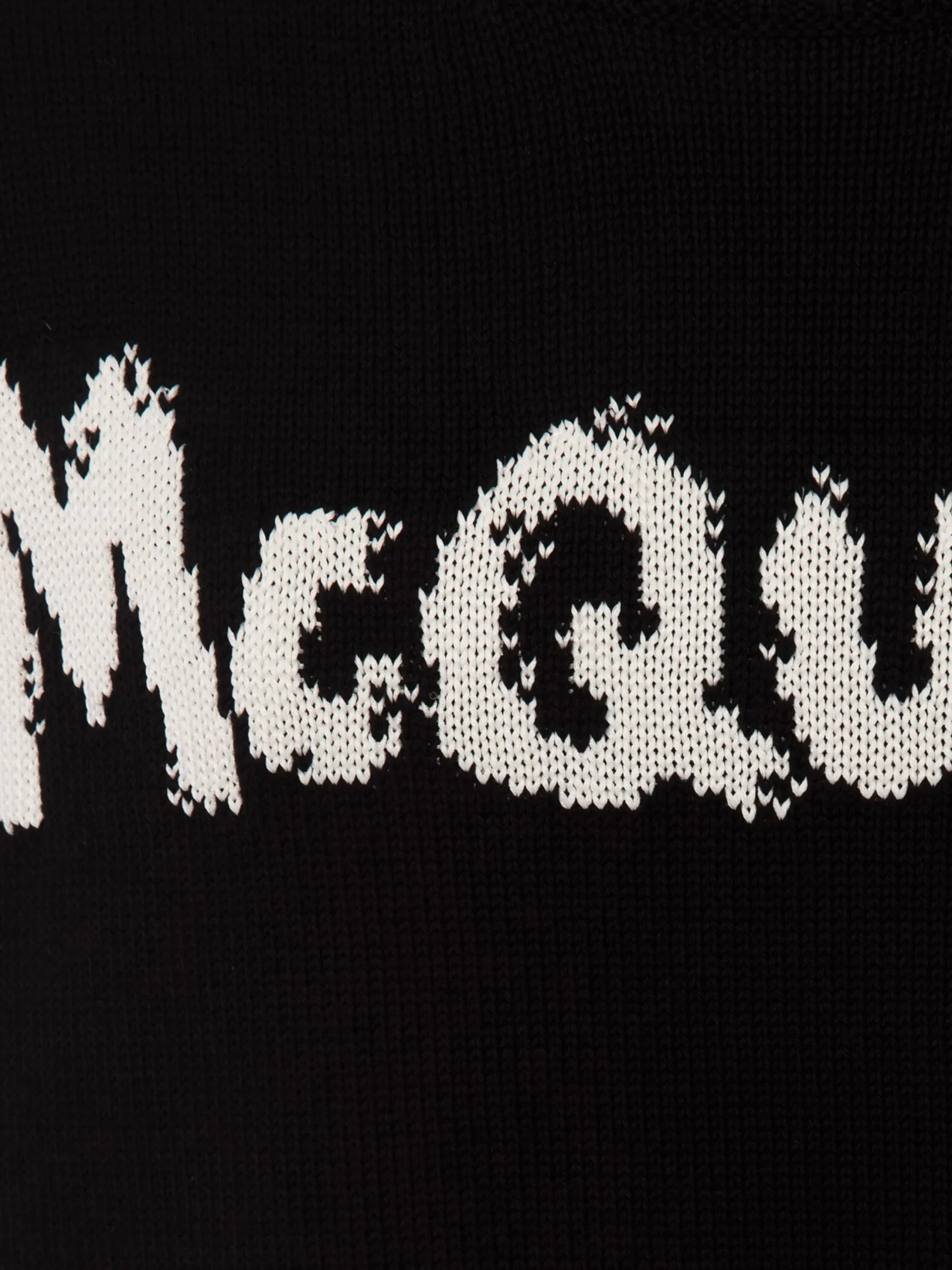 New Alexander McQueen Men's McQueen Graffiti Crew Neck Sweater in Black