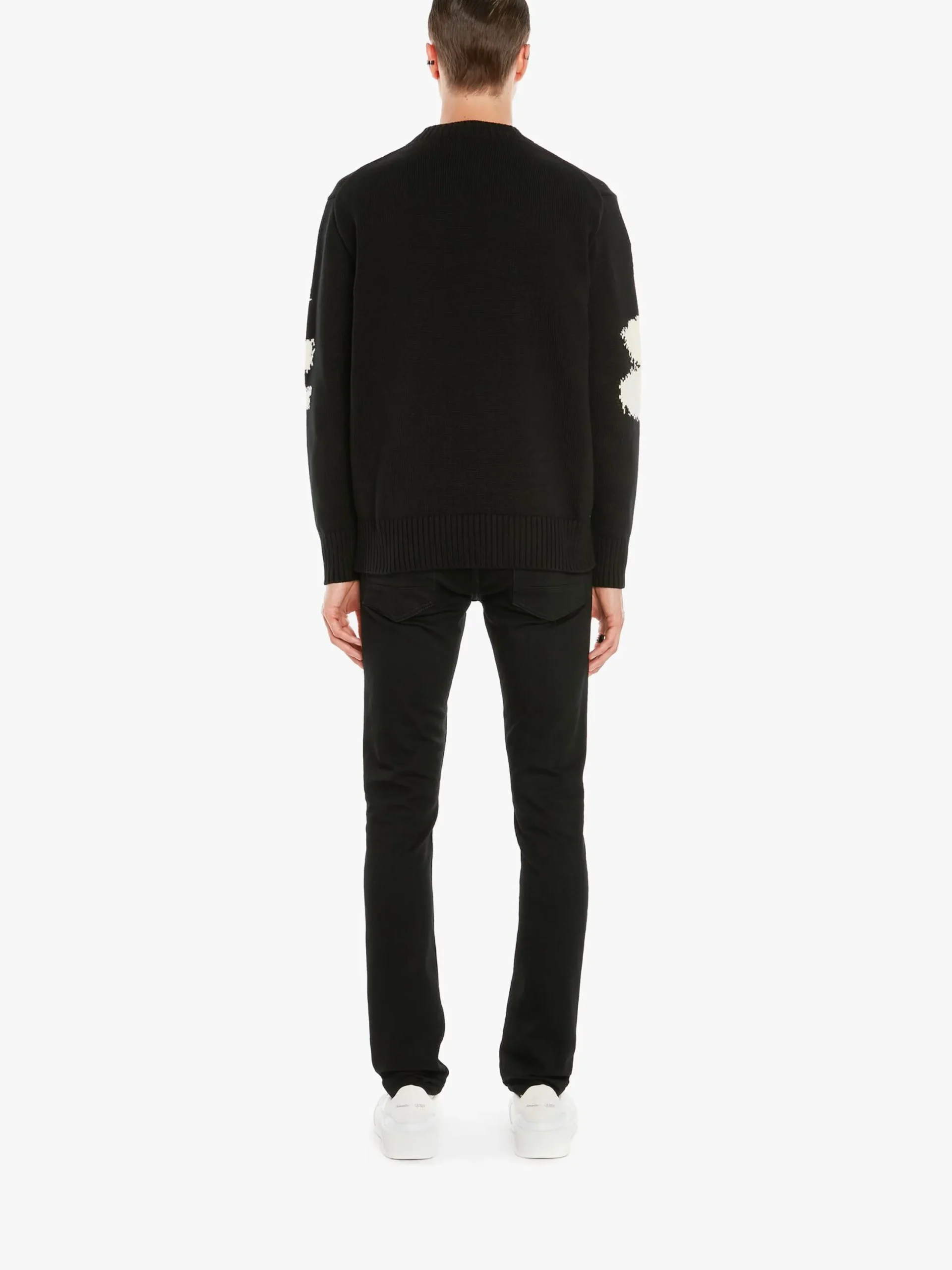 Fashion Alexander McQueen Men's McQueen Graffiti Denim Jeans in Black