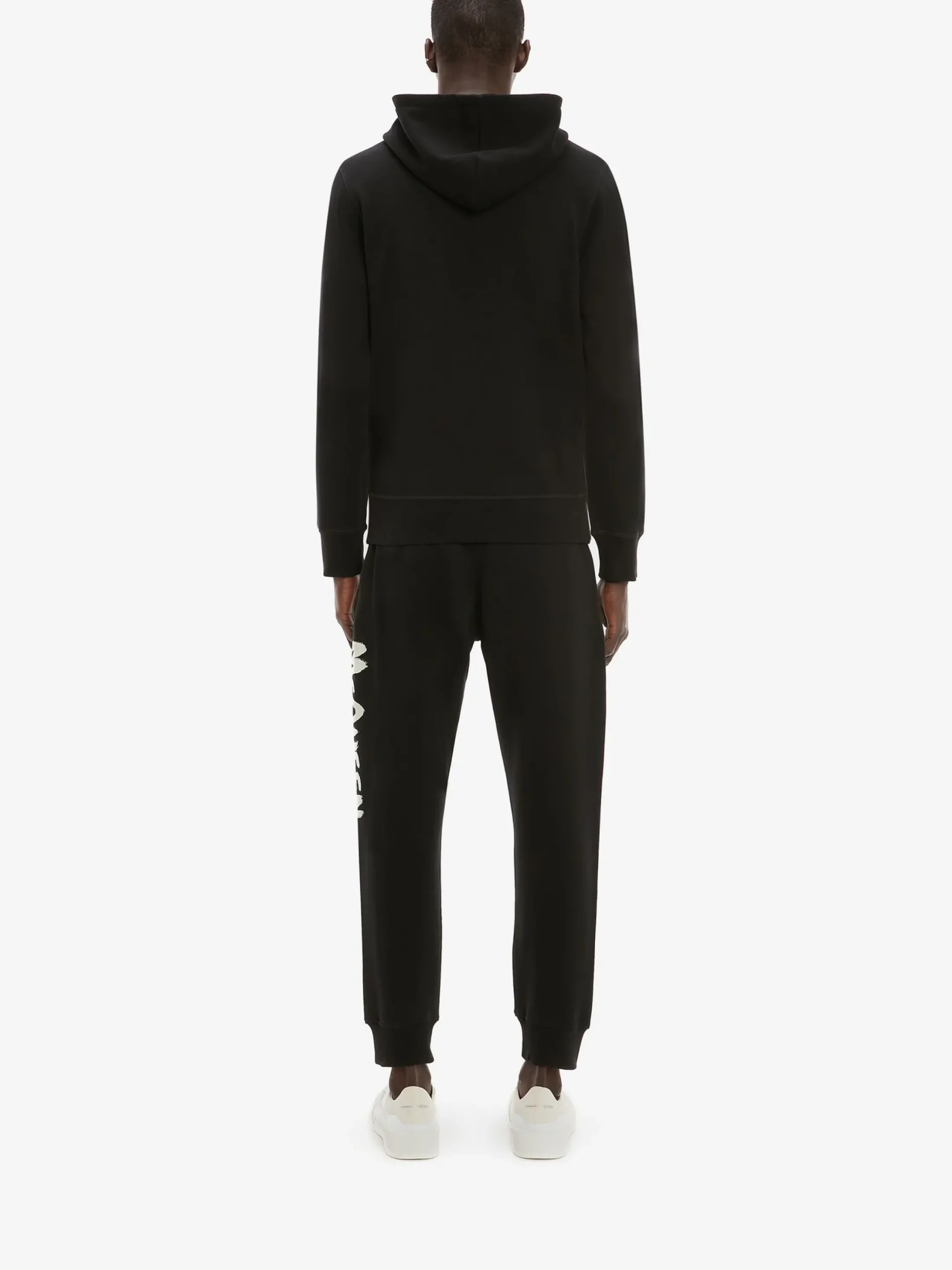 Cheap Alexander McQueen Men's McQueen Graffiti Joggers in Black/Ivory