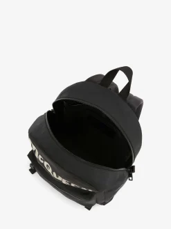 Online Alexander McQueen Men's McQueen Graffiti Metropolitan Backpack in Black/Ivory