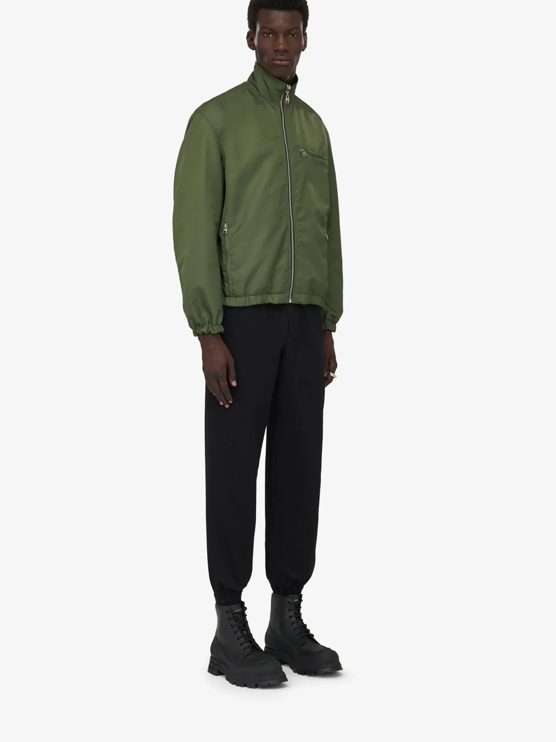Flash Sale Alexander McQueen Men's McQueen Graffiti Reversible Jacket in Black/Khaki