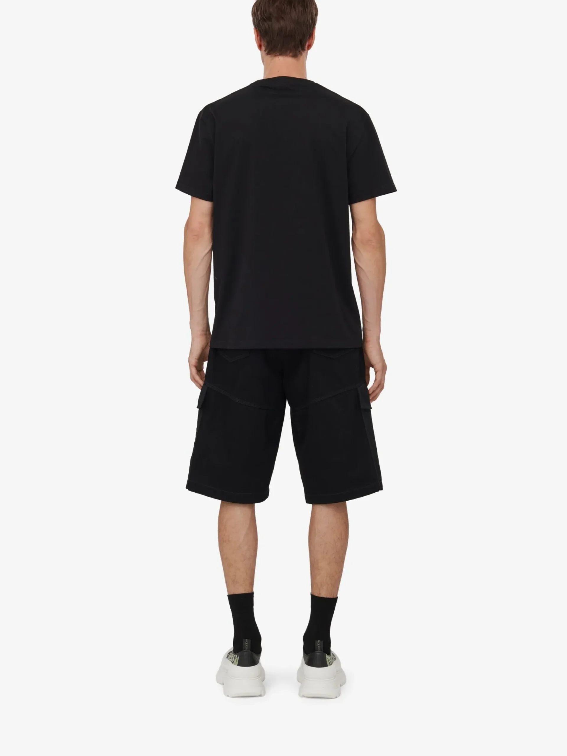 Hot Alexander McQueen Men's McQueen Graffiti T-shirt in Black/Khaki