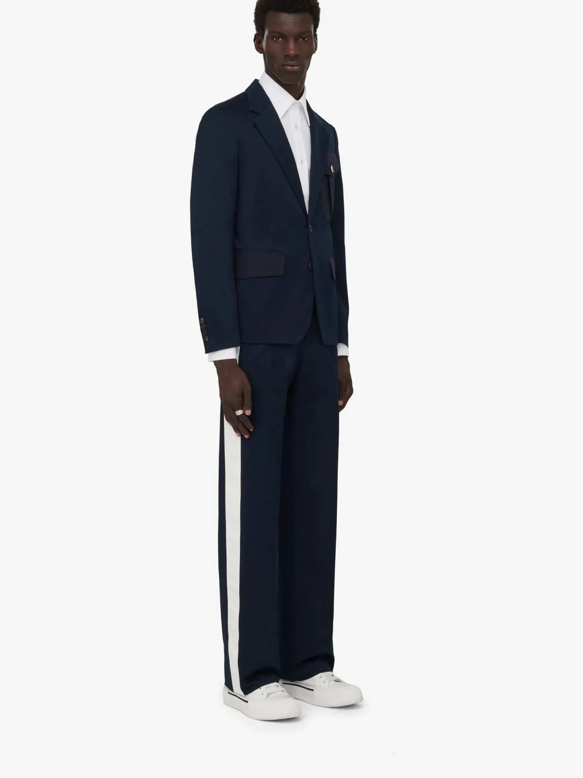 Hot Alexander McQueen Men's Military Trousers in Navy