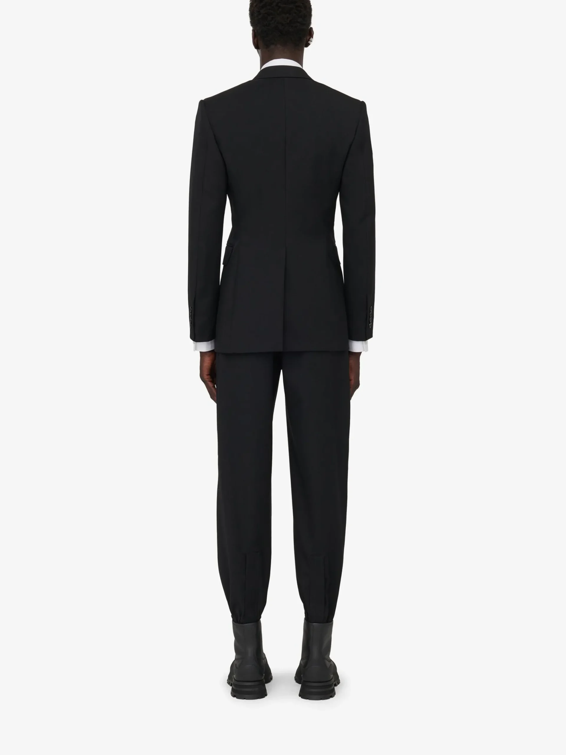 Discount Alexander McQueen Men's Neat Shoulder Double-breasted Jacket in Black