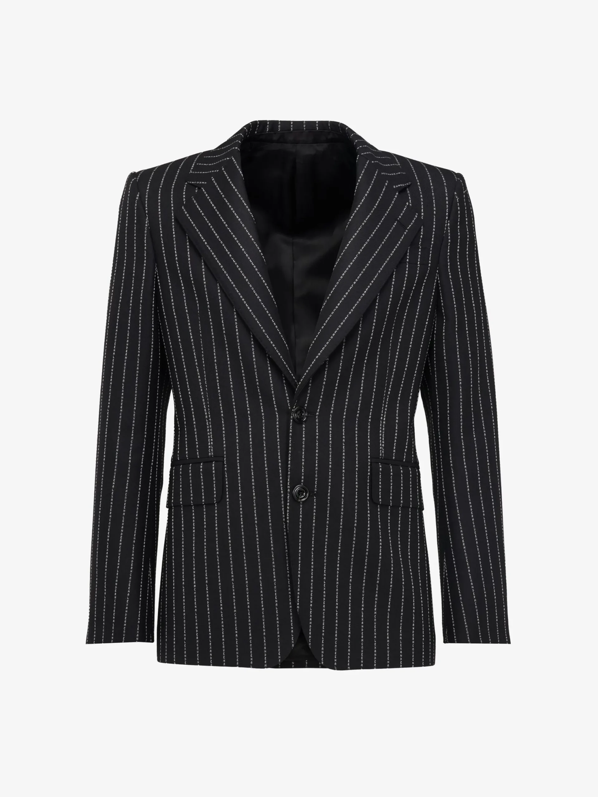 Best Sale Alexander McQueen Men's Neat Shoulder Single-breasted Jacket in Black/White