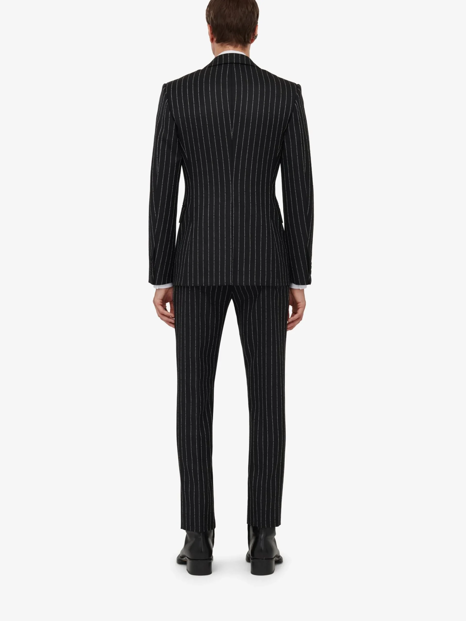 Best Sale Alexander McQueen Men's Neat Shoulder Single-breasted Jacket in Black/White