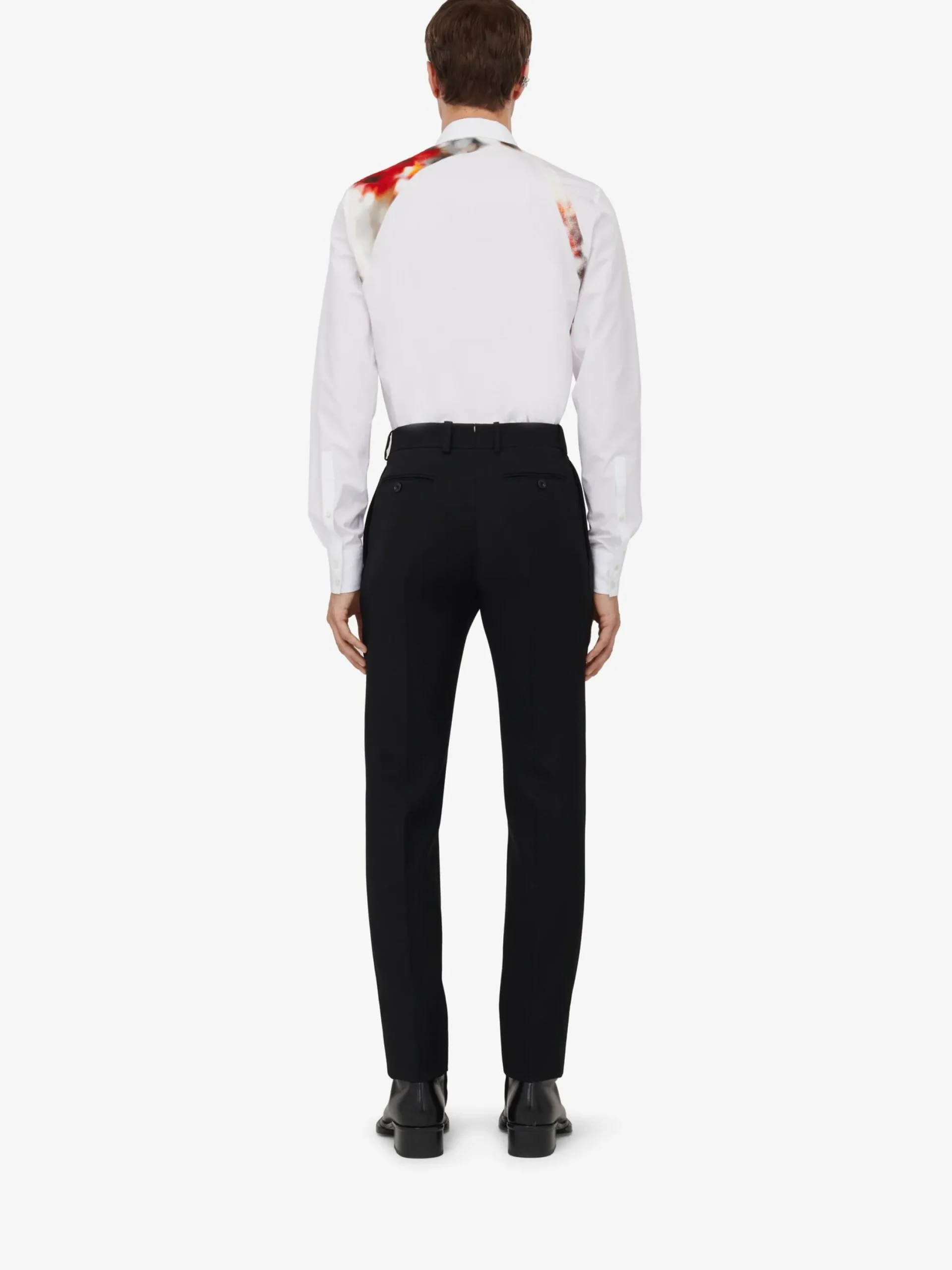 Outlet Alexander McQueen Men's Obscured Flower Harness Shirt in Optical White