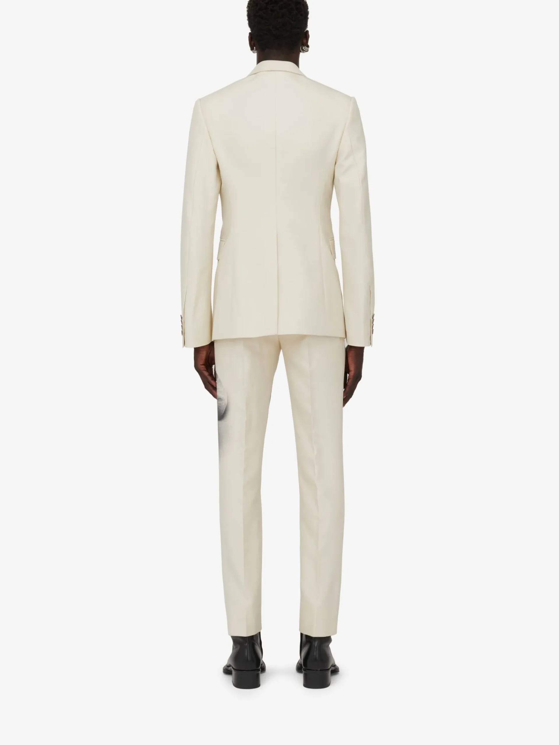 New Alexander McQueen Men's Orchid Cigarette Trousers in Putty/Black
