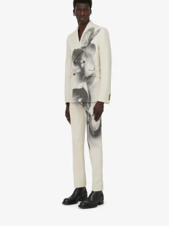 Flash Sale Alexander McQueen Men's Orchid Double-breasted Jacket in Putty/Black