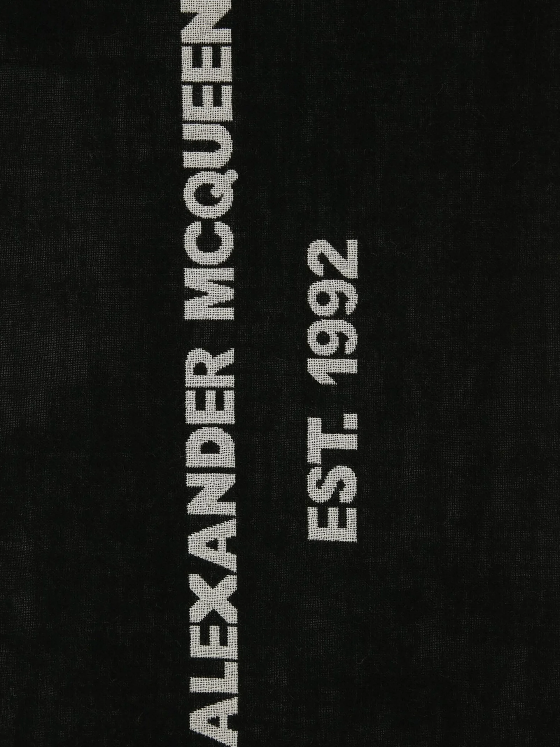 New Alexander McQueen Men's Oversize McQueen Graffiti Scarf in Black/Ivory