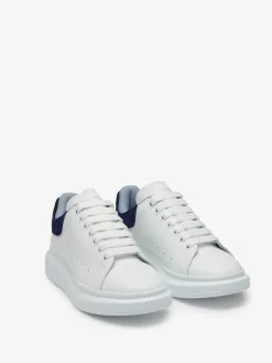 Best Sale Alexander McQueen Men's Oversized Sneaker in White/Navy/Light Blue