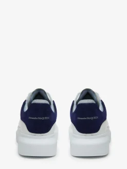 Best Sale Alexander McQueen Men's Oversized Sneaker in White/Navy/Light Blue
