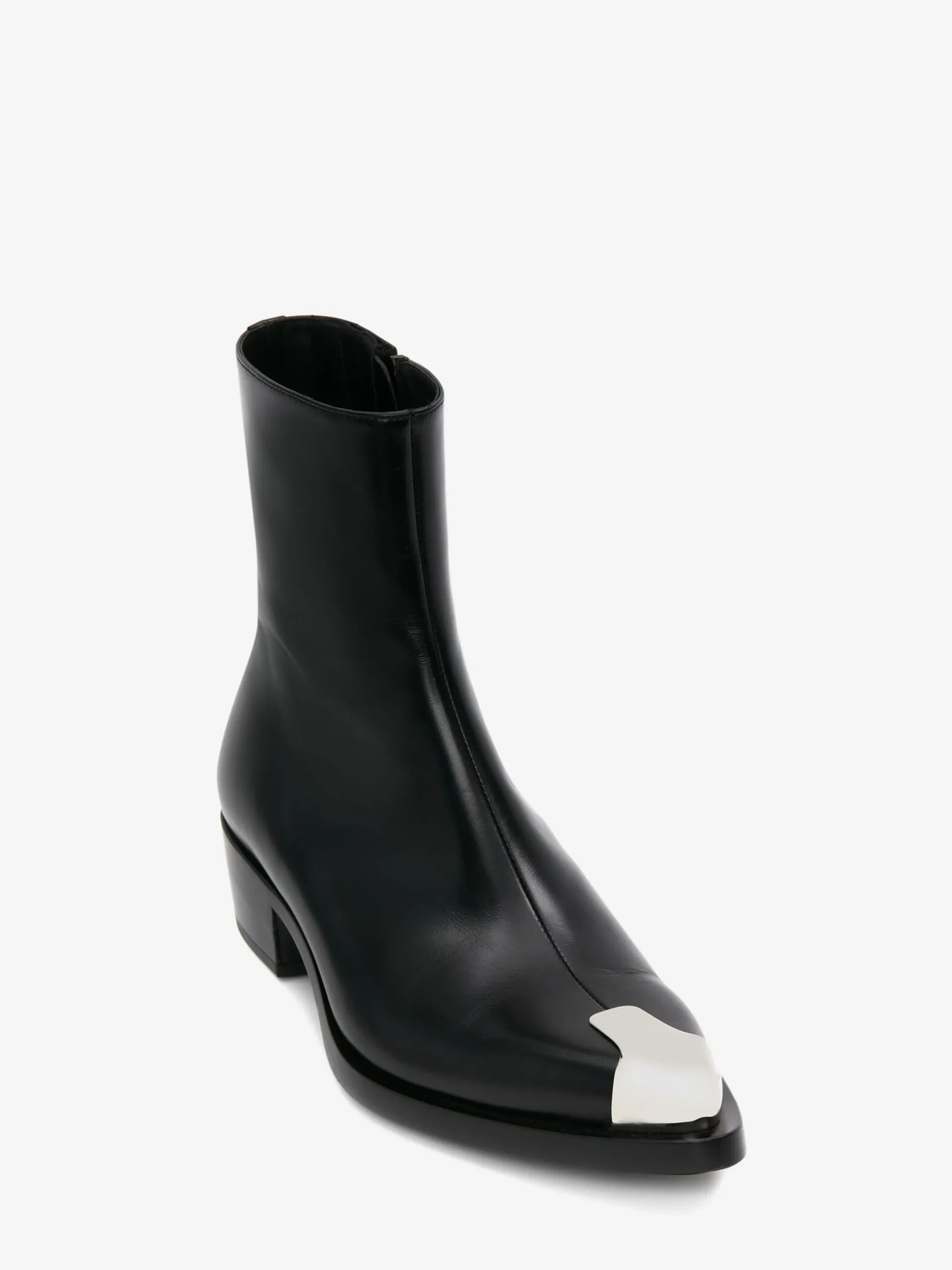 New Alexander McQueen Men's Punk Boot in Black/Silver