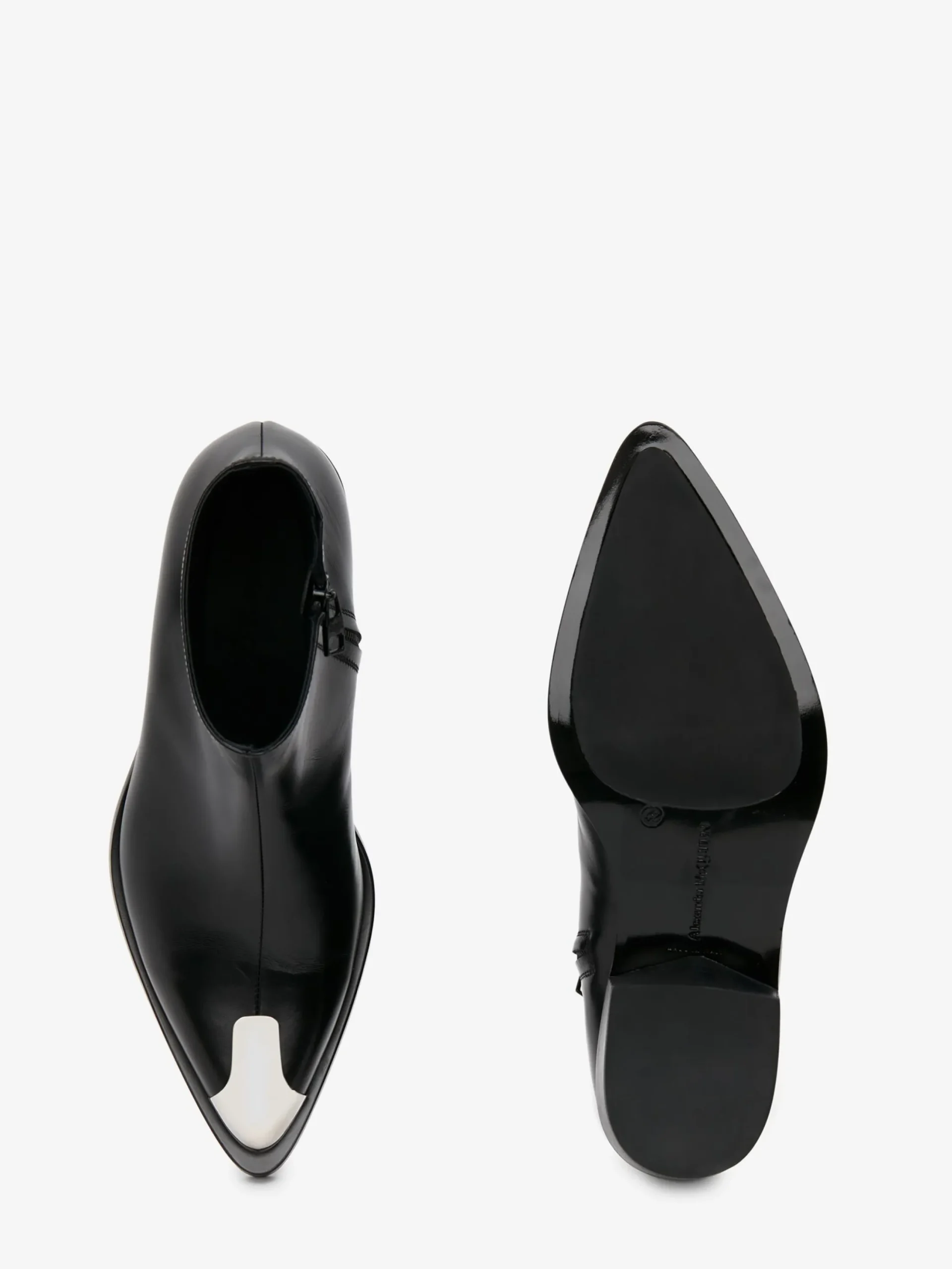New Alexander McQueen Men's Punk Boot in Black/Silver
