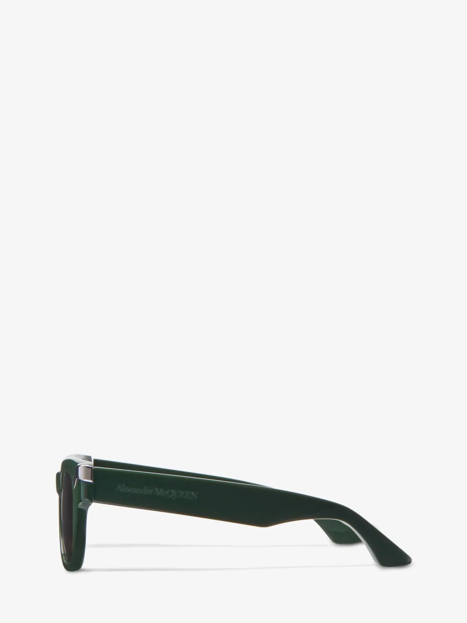 Flash Sale Alexander McQueen Men's Punk Rivet Square Sunglasses in Dark Green/Ochre
