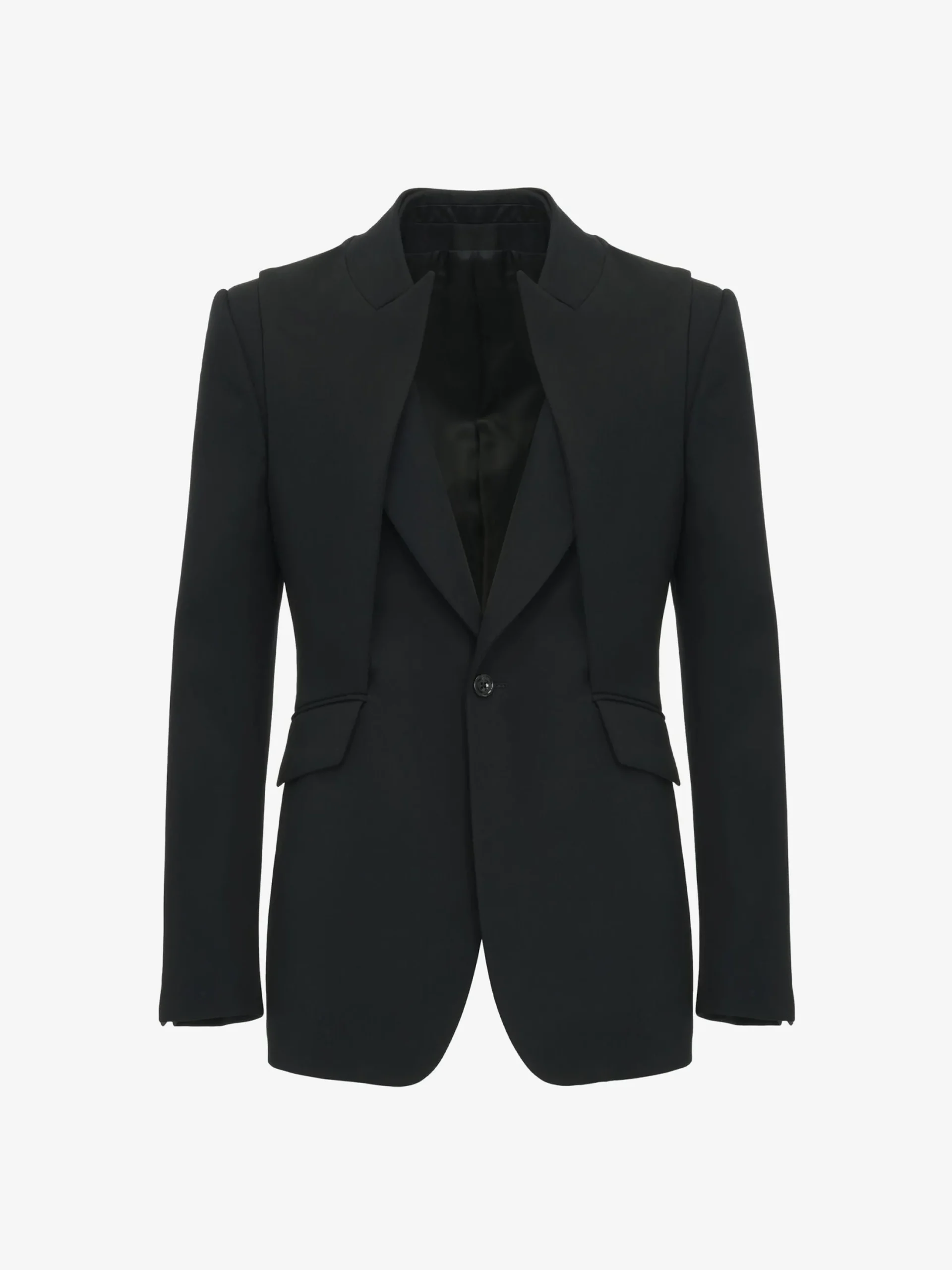 Cheap Alexander McQueen Men's Reconstructed Layered Jacket in Black
