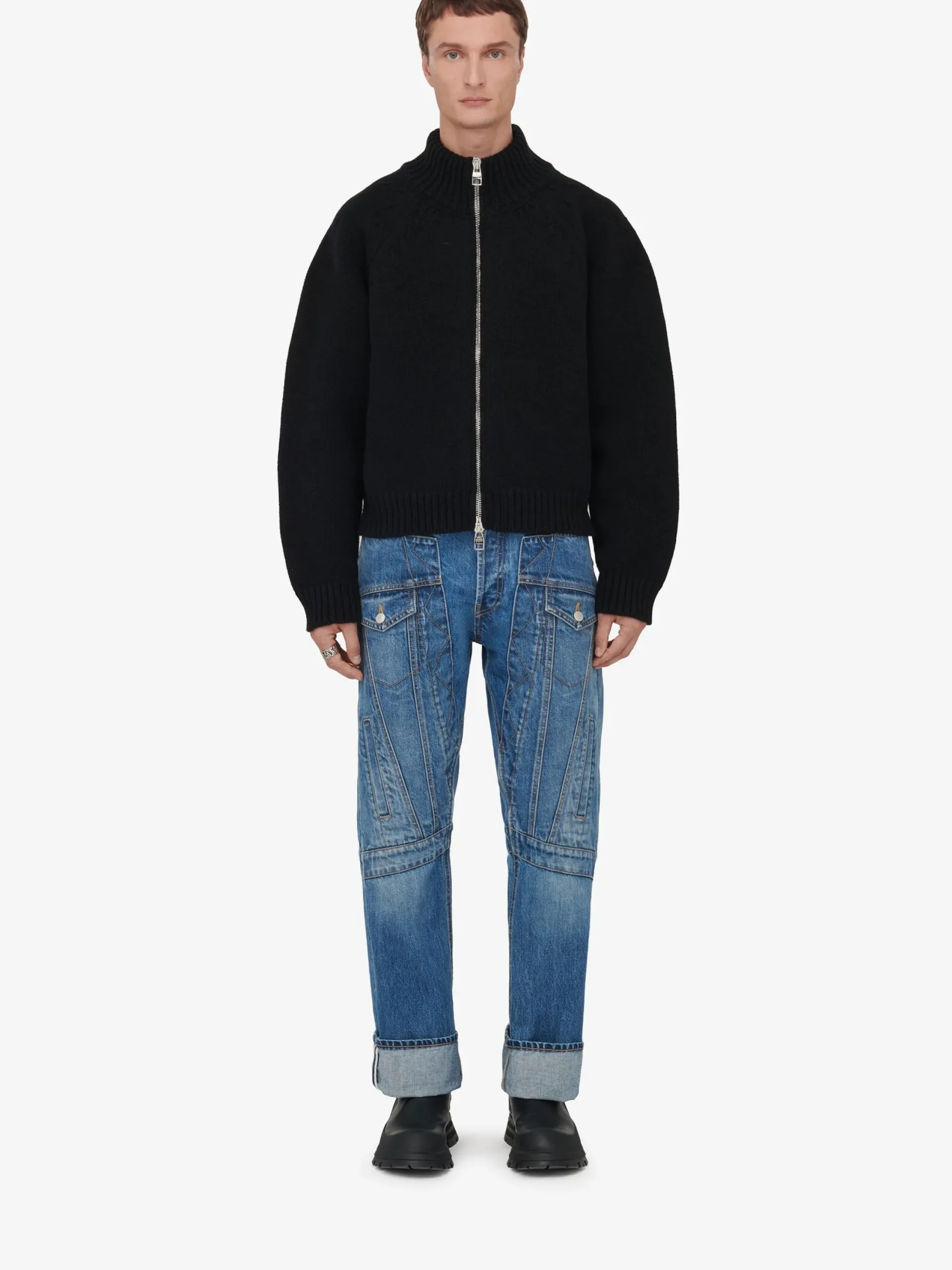 Best Alexander McQueen Men's Seal Logo Bomber Jacket in Black/Ivory