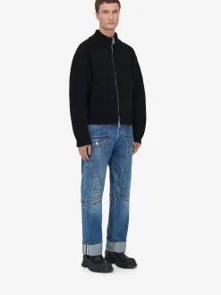 Best Alexander McQueen Men's Seal Logo Bomber Jacket in Black/Ivory