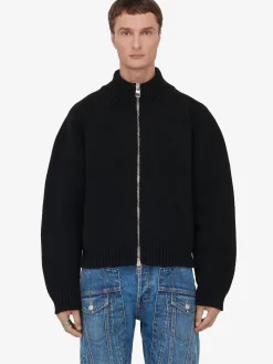 Best Alexander McQueen Men's Seal Logo Bomber Jacket in Black/Ivory