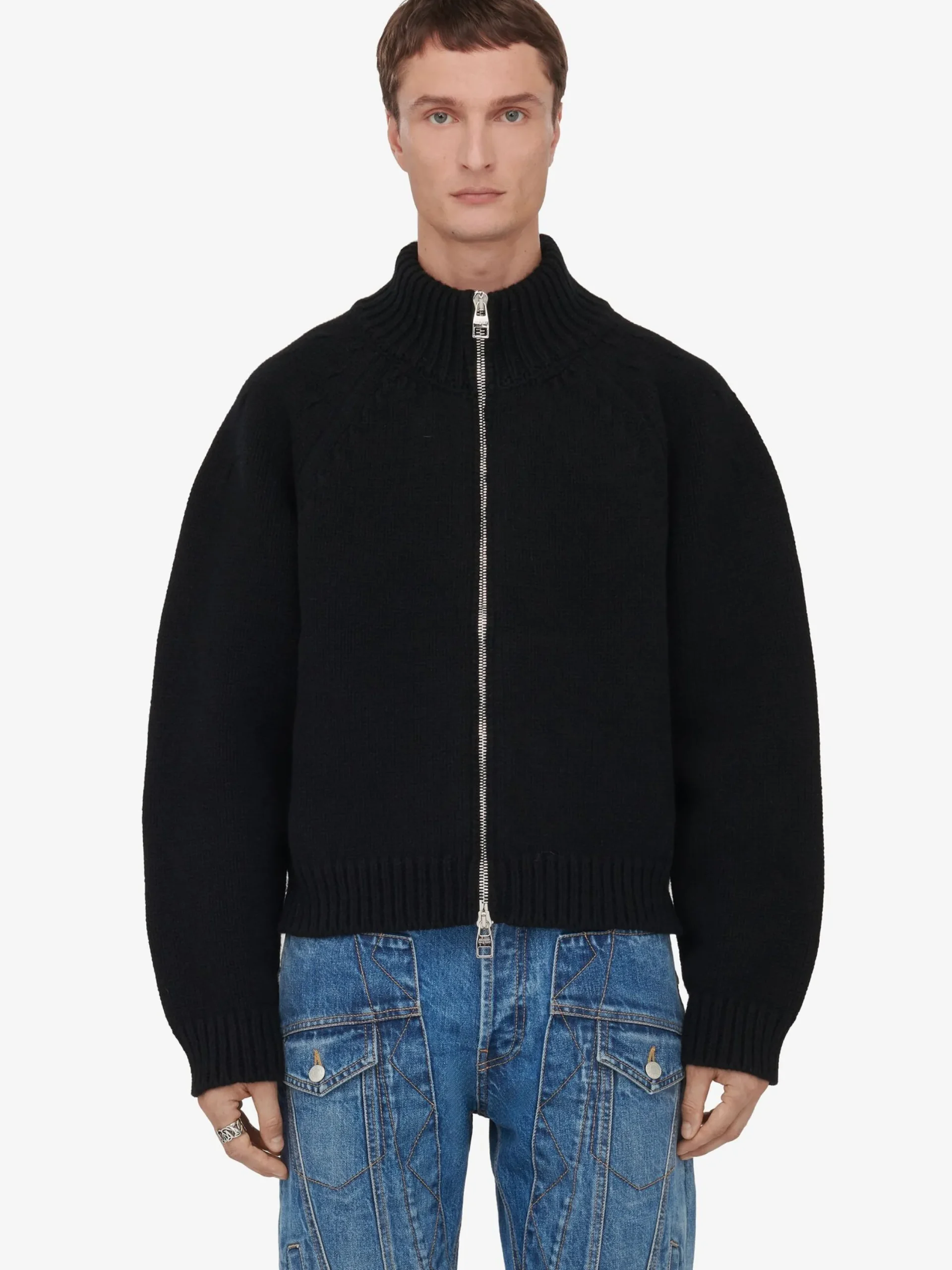 Best Alexander McQueen Men's Seal Logo Bomber Jacket in Black/Ivory