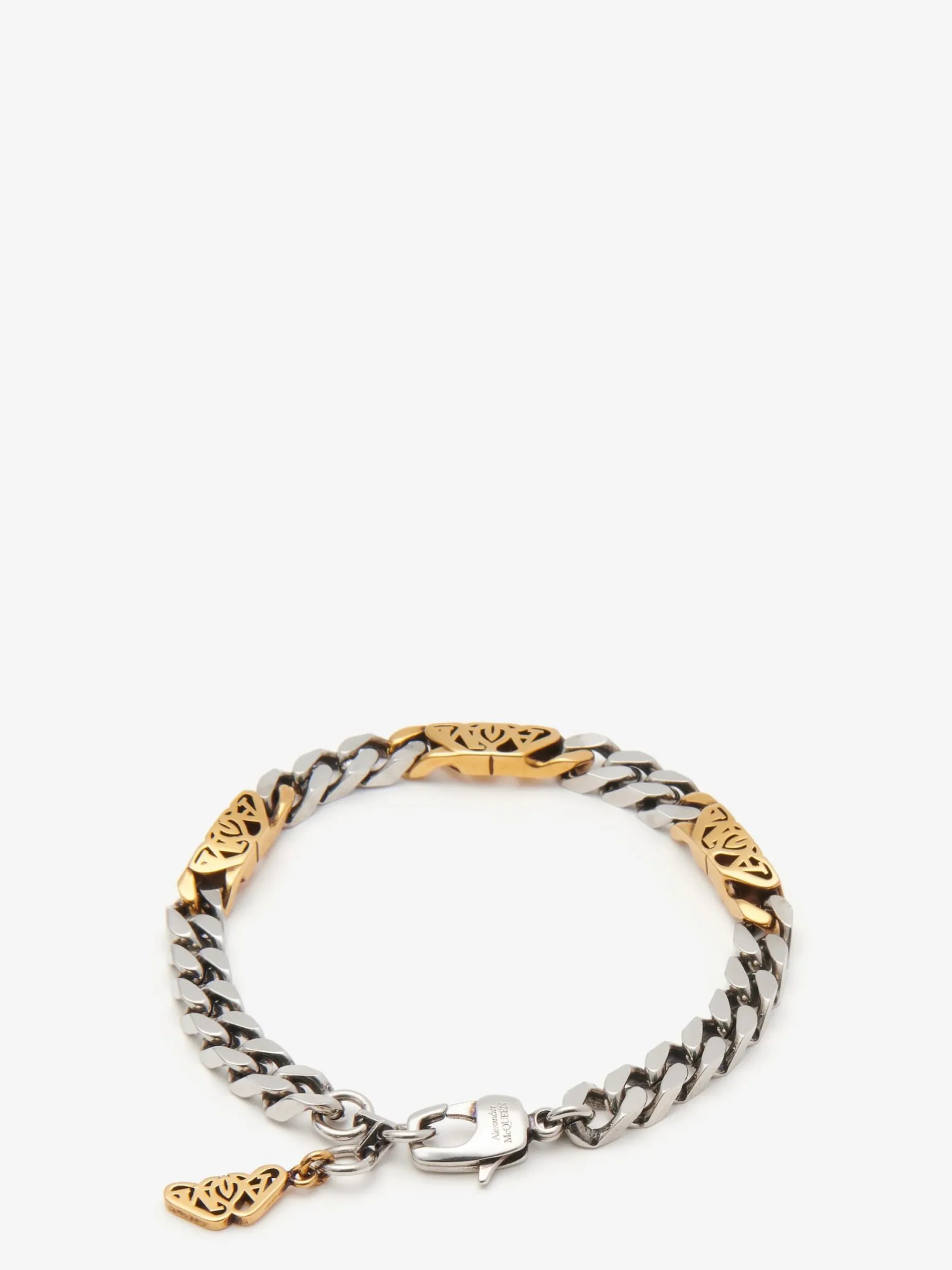 Shop Alexander McQueen Men's Seal Logo Chain Bracelet in Silver