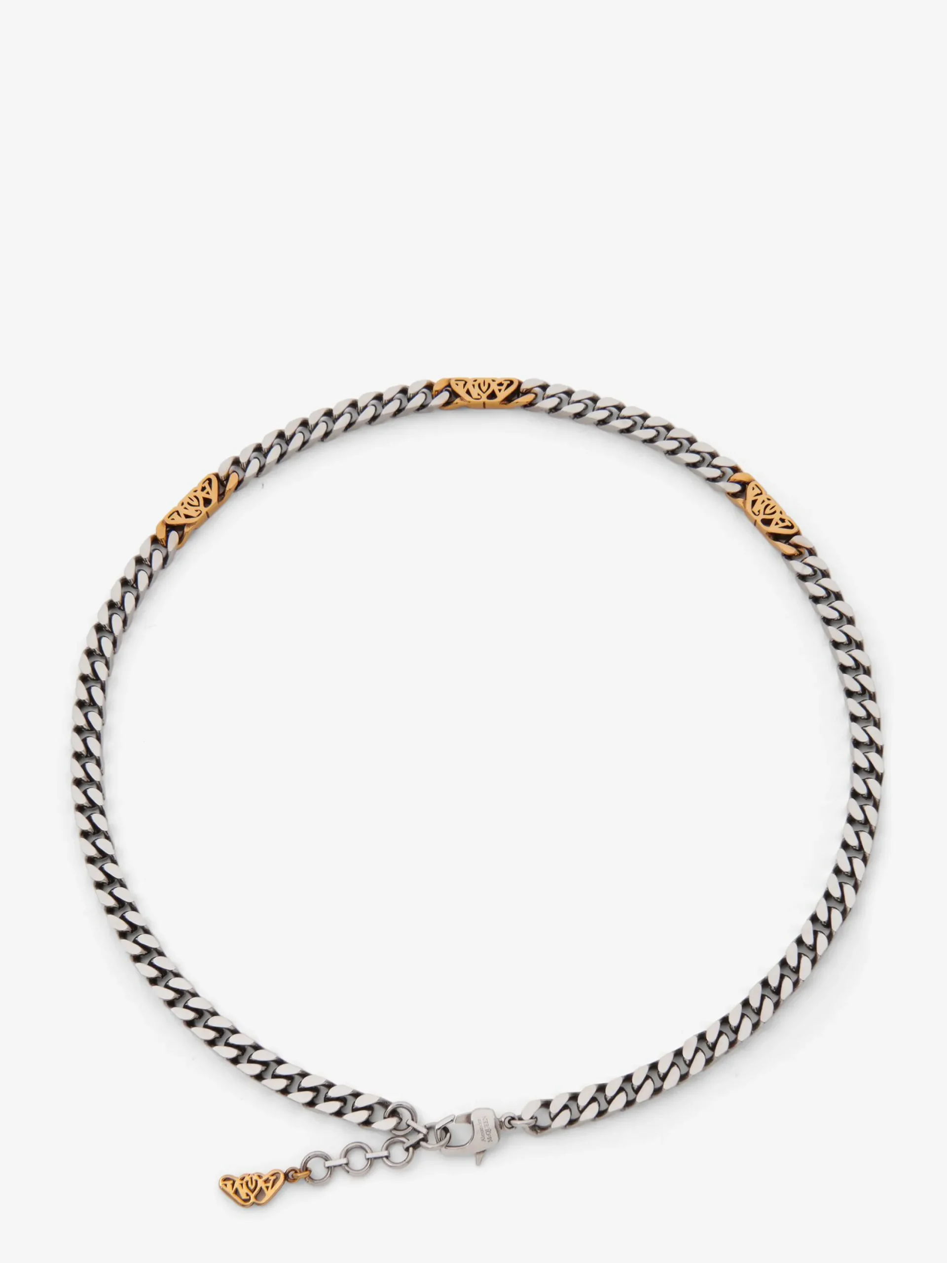 Fashion Alexander McQueen Men's Seal Logo Chain Choker in Silver