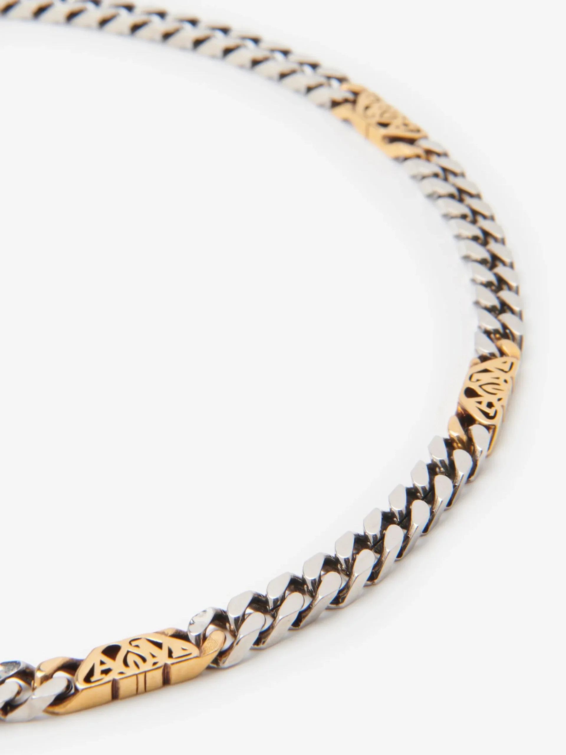 Fashion Alexander McQueen Men's Seal Logo Chain Choker in Silver