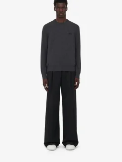 Fashion Alexander McQueen Men's Seal Logo Jumper in Charcoal/Black