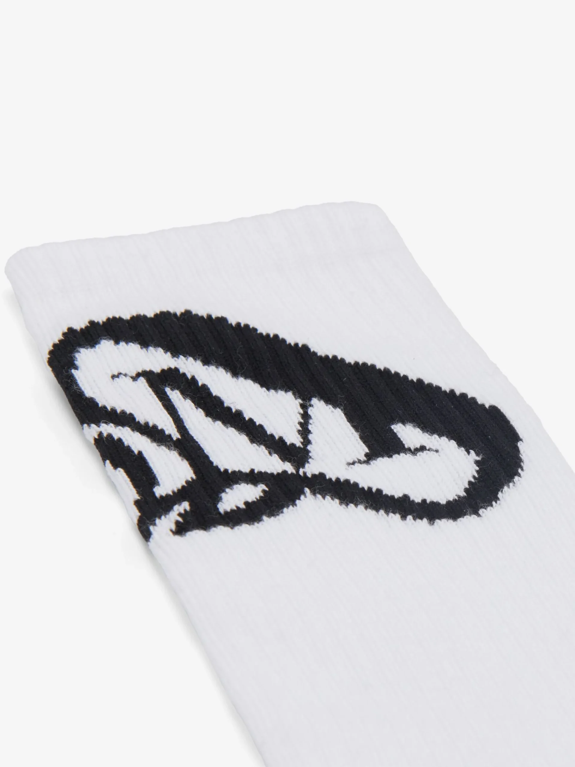 New Alexander McQueen Men's Seal Logo Socks in Ivory/Black