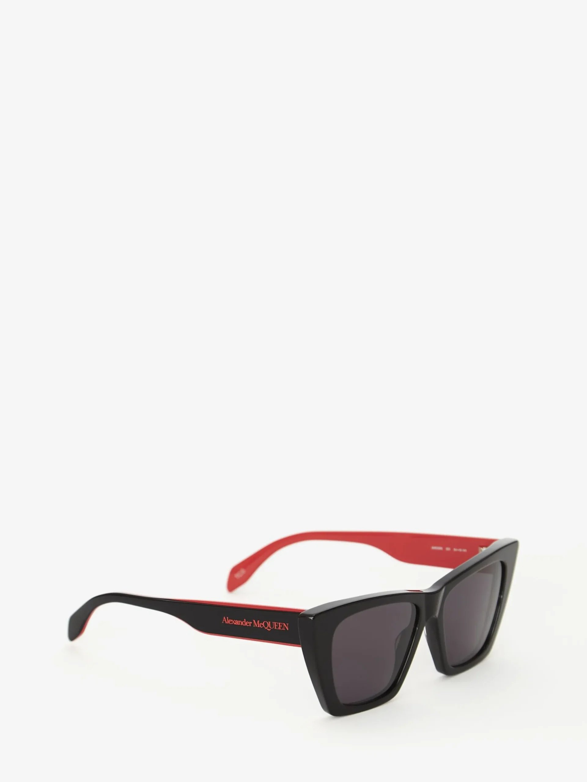 Outlet Alexander McQueen Men's Selvedge Cat-eye Sunglasses in Black/Red