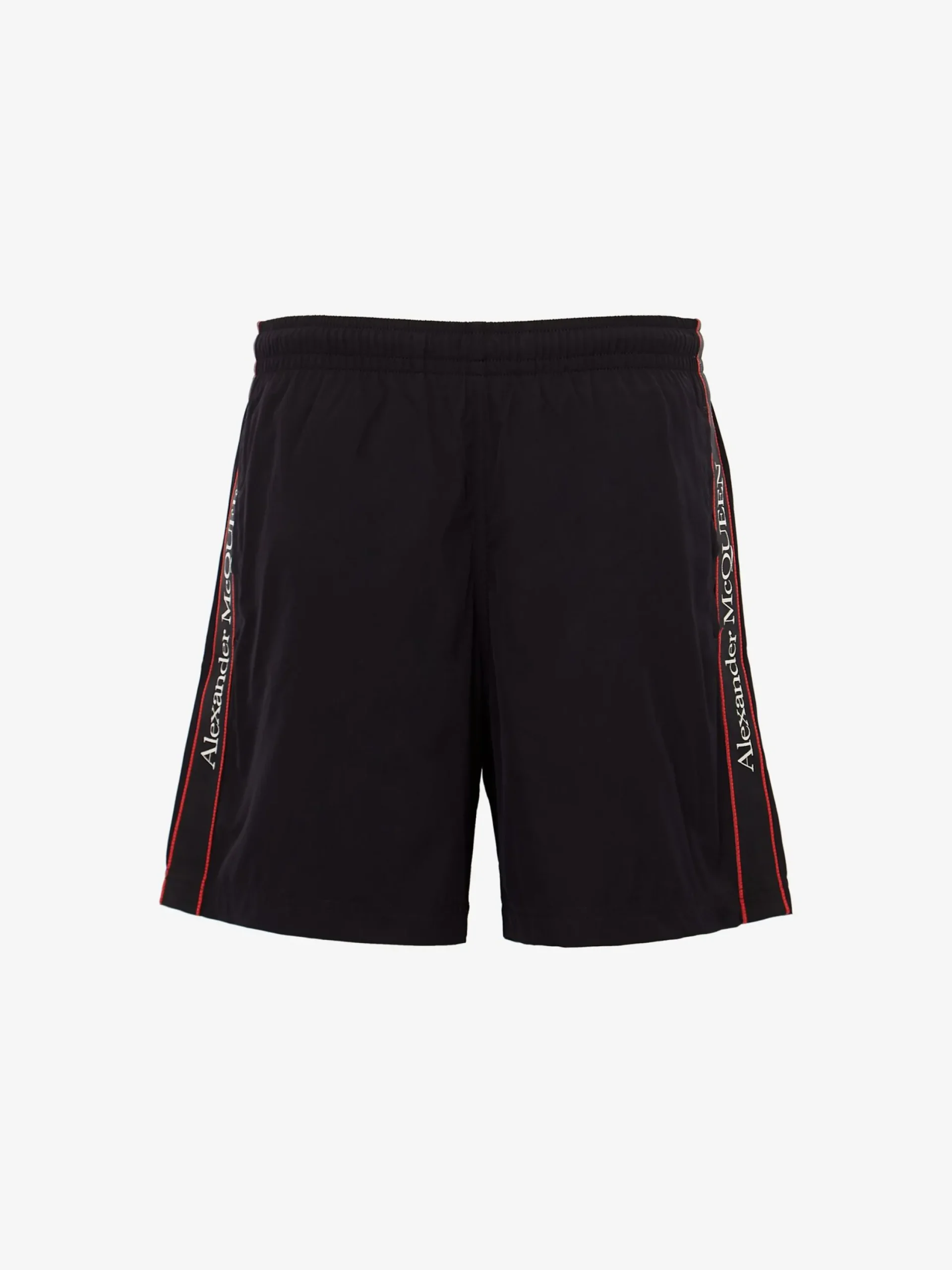 Store Alexander McQueen Men's Selvedge Swim Shorts in Black