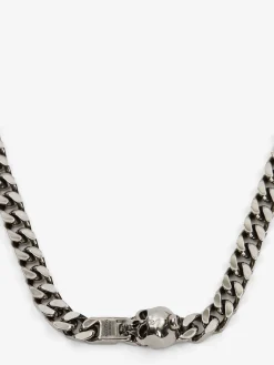 Outlet Alexander McQueen Men's Skull Chain Necklace in Antique Silver