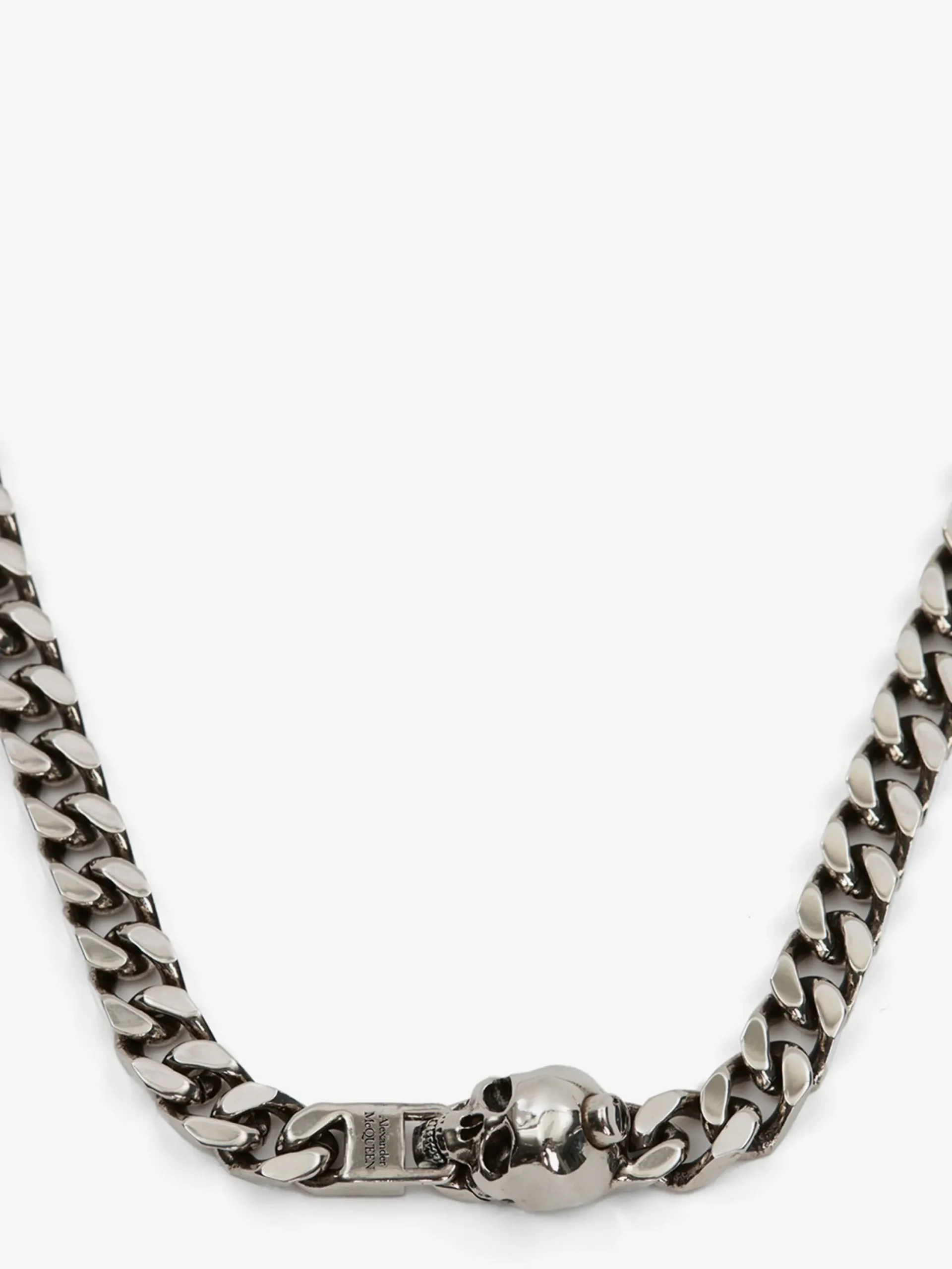 Outlet Alexander McQueen Men's Skull Chain Necklace in Antique Silver