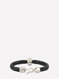 New Alexander McQueen Men's Skull Leather Bracelet in Black