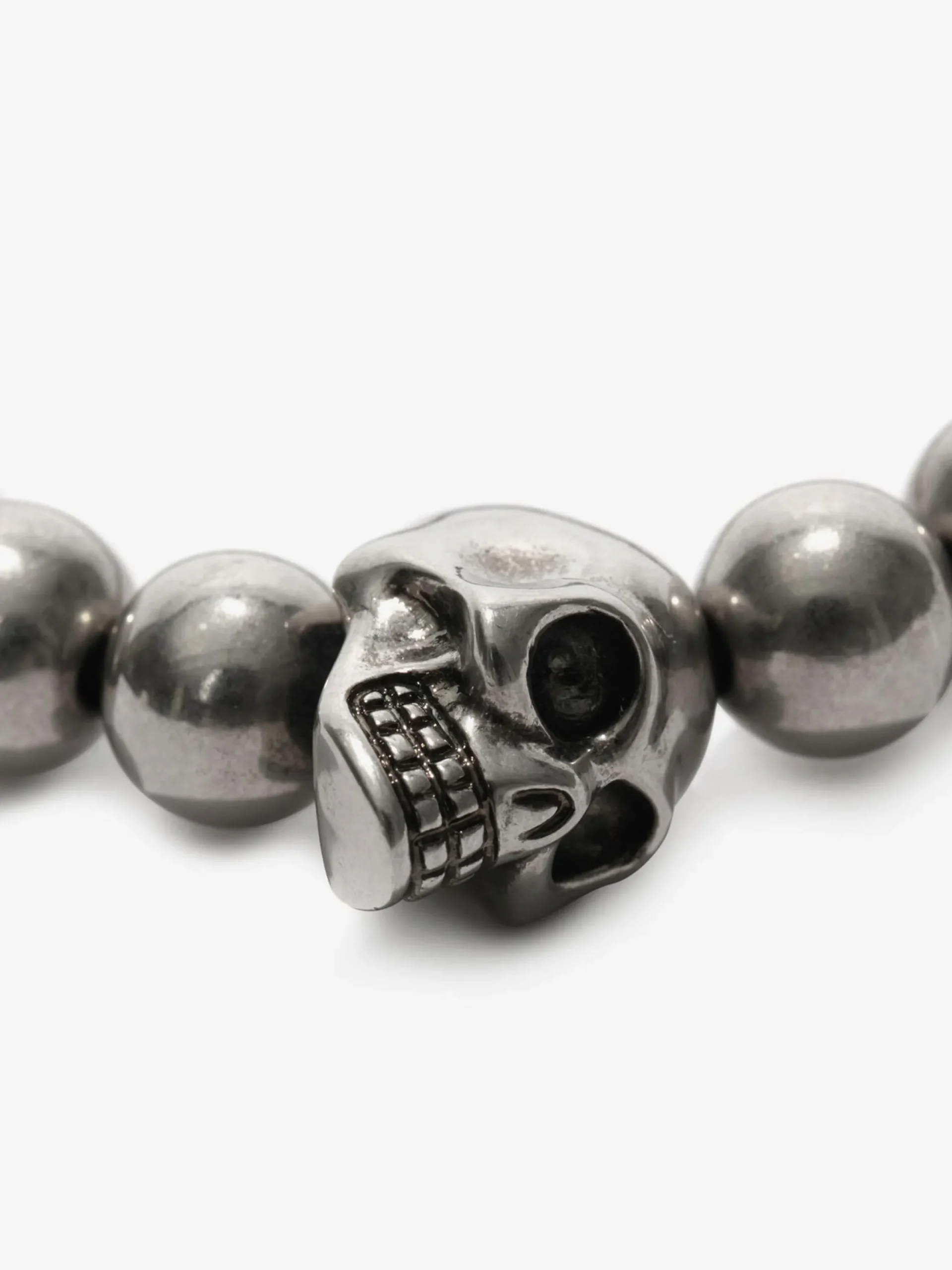 Cheap Alexander McQueen Men's Skull Multibeaded Bracelet in SILVER