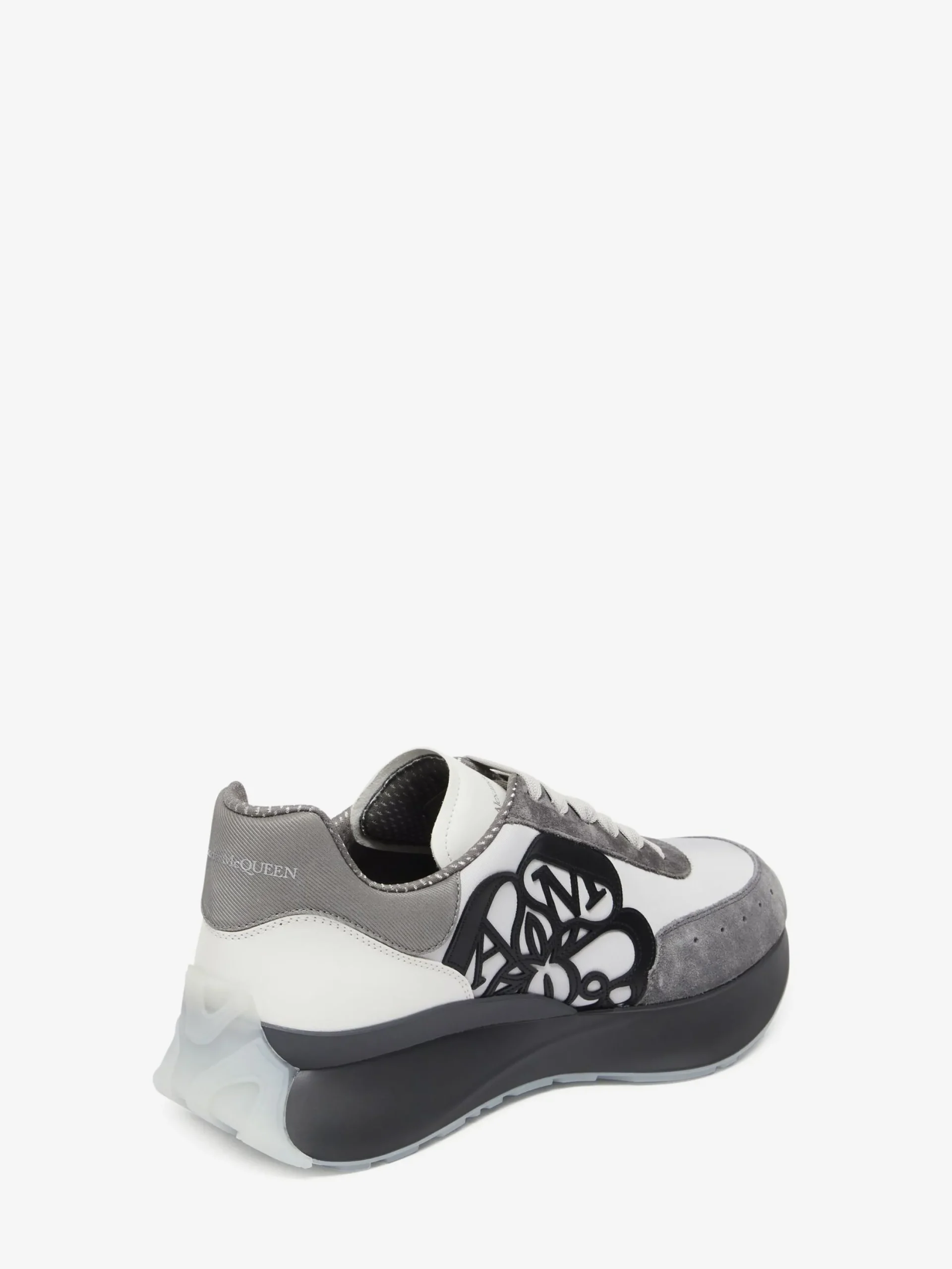 Hot Alexander McQueen Men's Sprint Runner in Silver/Ivory