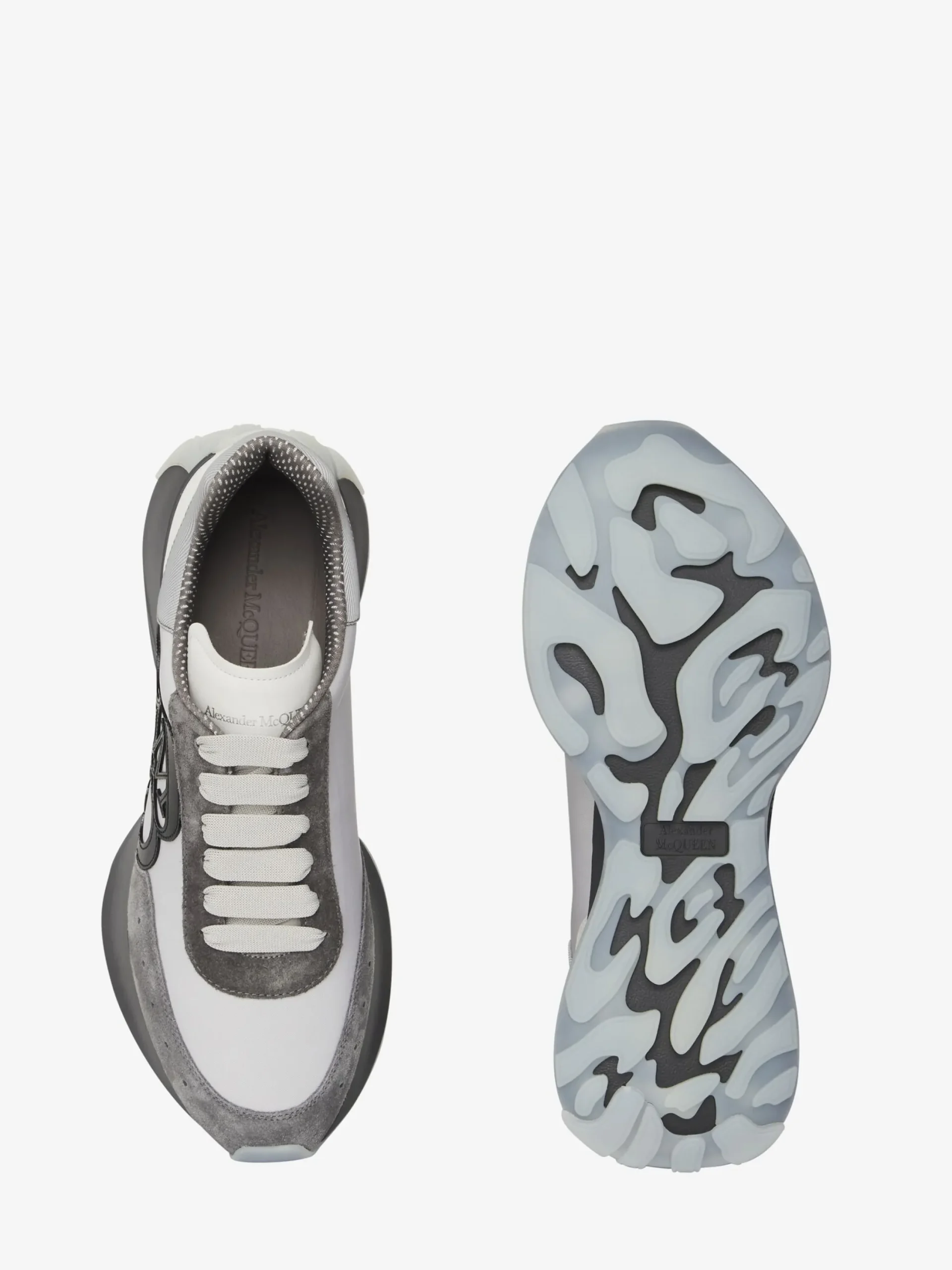 Hot Alexander McQueen Men's Sprint Runner in Silver/Ivory